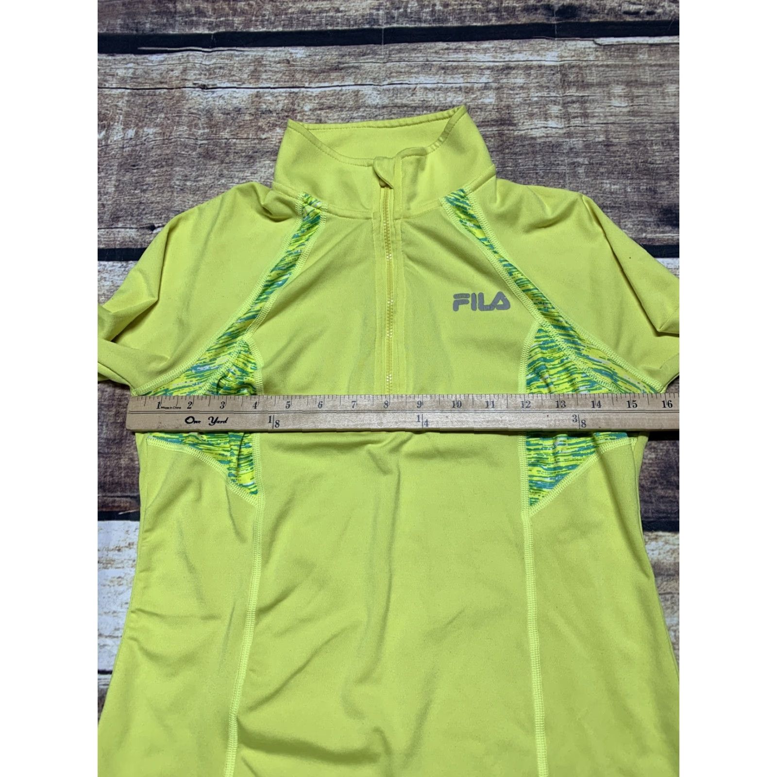 Fila FILA Sport Shirt Running Long Sleeve Yellow Size XS 1/4 Zip Thumb Holes Womens 1/4 Zip Pullover Mock Neck Activewear Size XS / US 0-2 / IT 36-38 - 4 Thumbnail