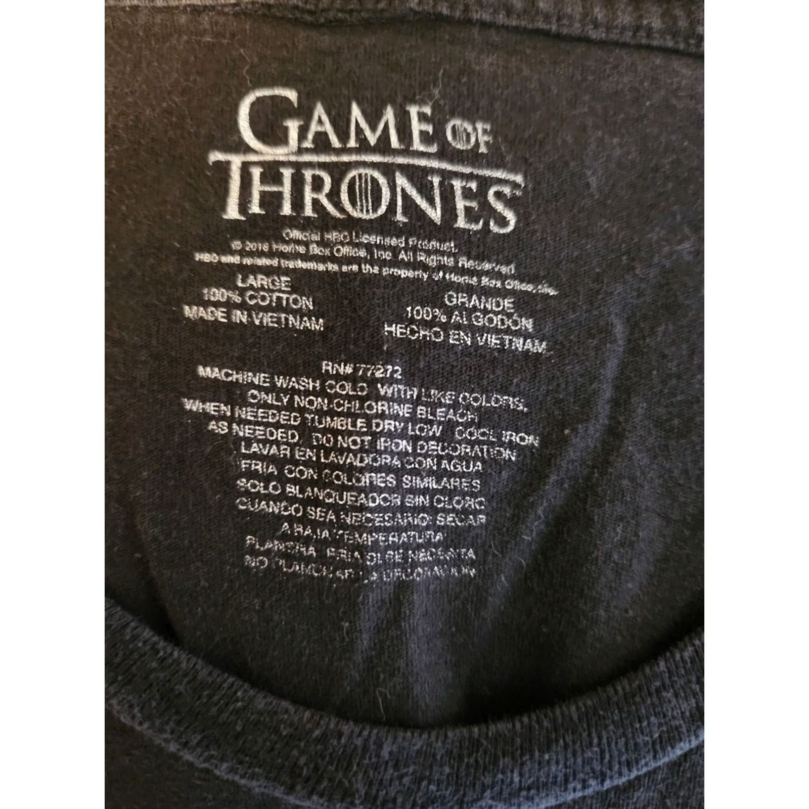 Vintage Game of Thrones T-Shirt Size Large Black Men's Graphic Short Sleeve Size US L / EU 52-54 / 3 - 2 Thumbnail