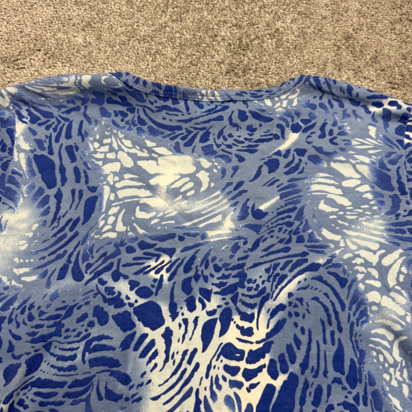 Vintage Salon Studio T-Shirt Womens Blue Animal Print Crew Neck Short Sleeve Regular Fit L Size L / US 10 / IT 46 - 4 Thumbnail