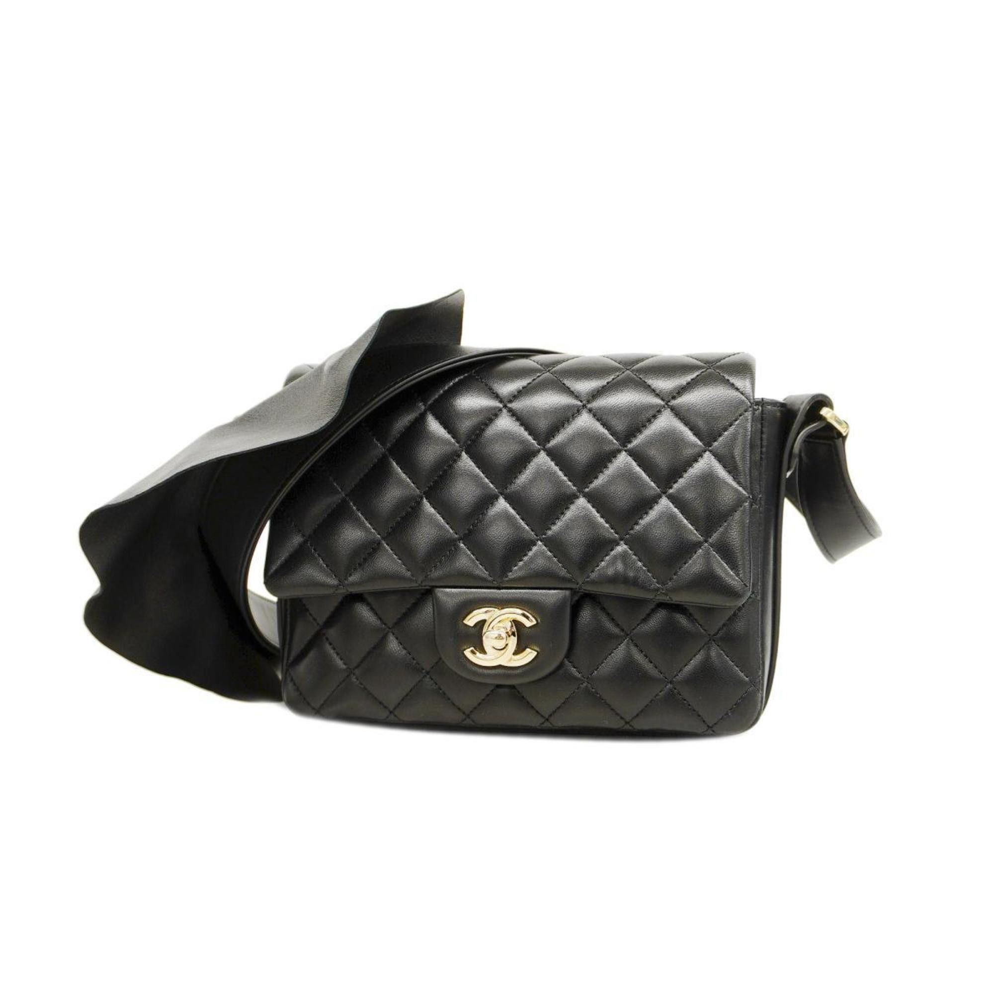 image of Chanel Shoulder Bag Matelasse Lambskin Black Ladies, Women's