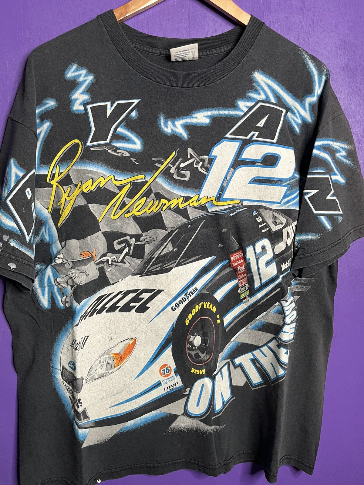 NASCAR × Vintage Vintage 90s NASCAR Ryan Newman lightning AOP t-shirt Size US XL / EU 56 / 4 - 3 Thumbnail