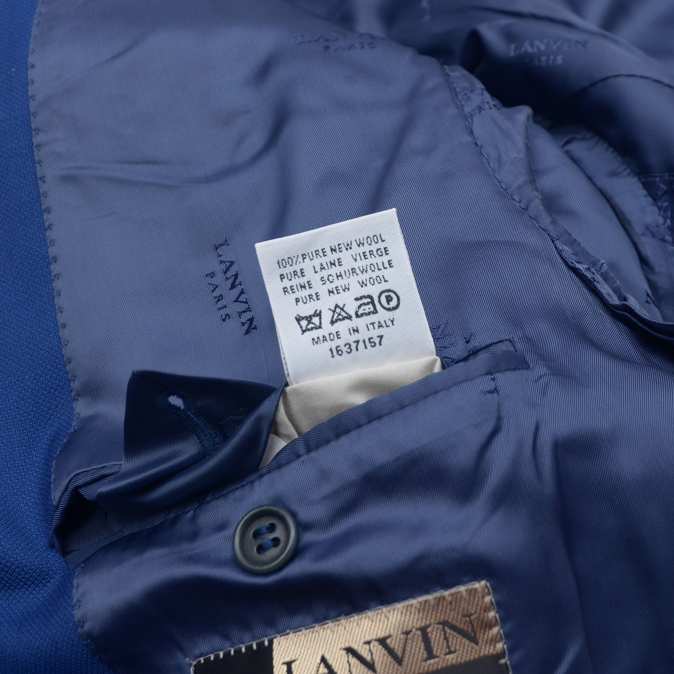 Lanvin Luxury Lanvin Blue Blazer Wool 2 button 56R Made in Italy Size 46R - 11 Thumbnail