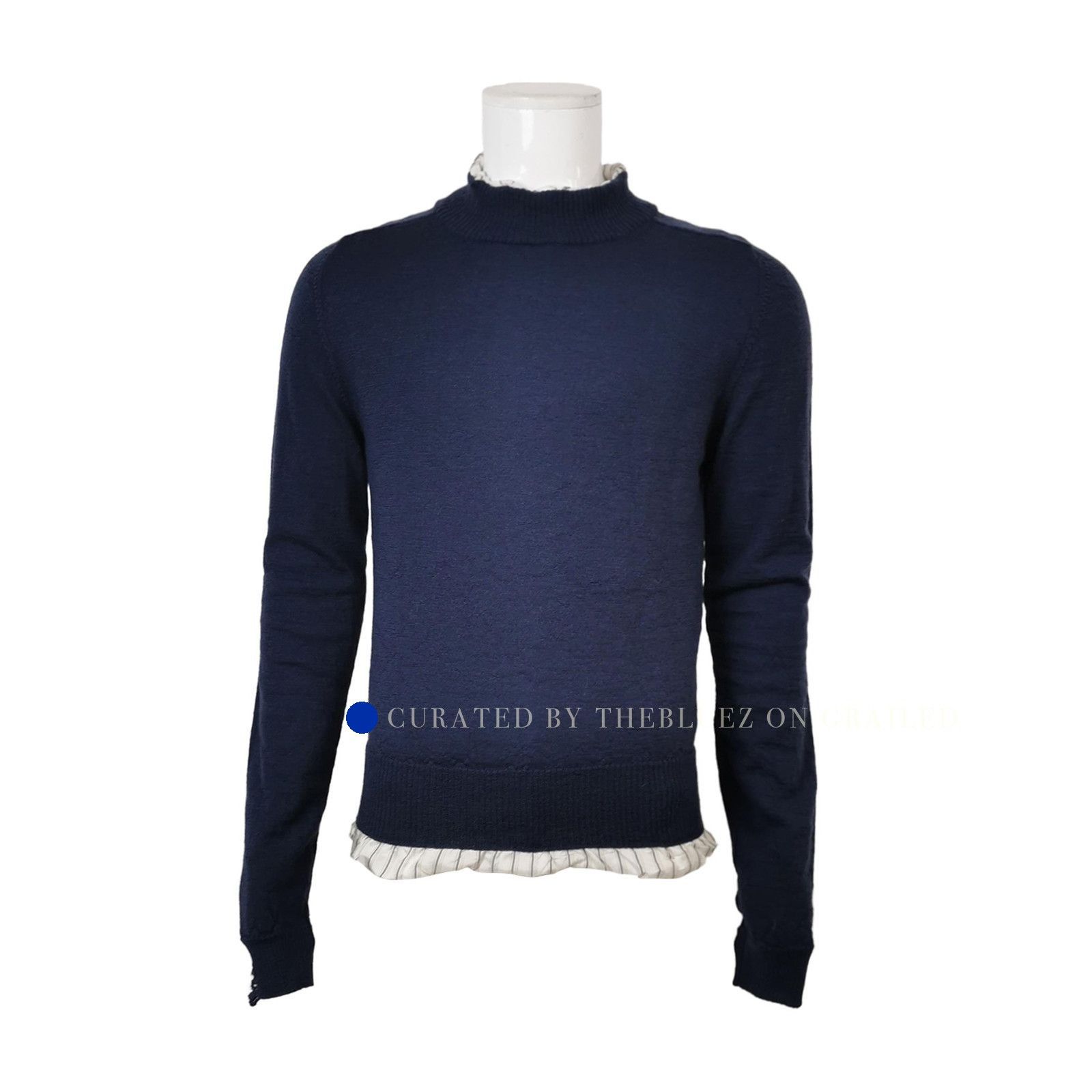 Maison Margiela Distressed Blue Knit Sweater Size M Size US M / EU 48-50 / 2 - 1 Thumbnail