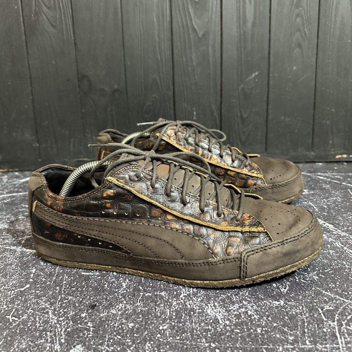 Puma Vintage Puma Crocodile Patterned Leather Sneakers 10us43eu28 Size US 10 / EU 43 - 2 Thumbnail