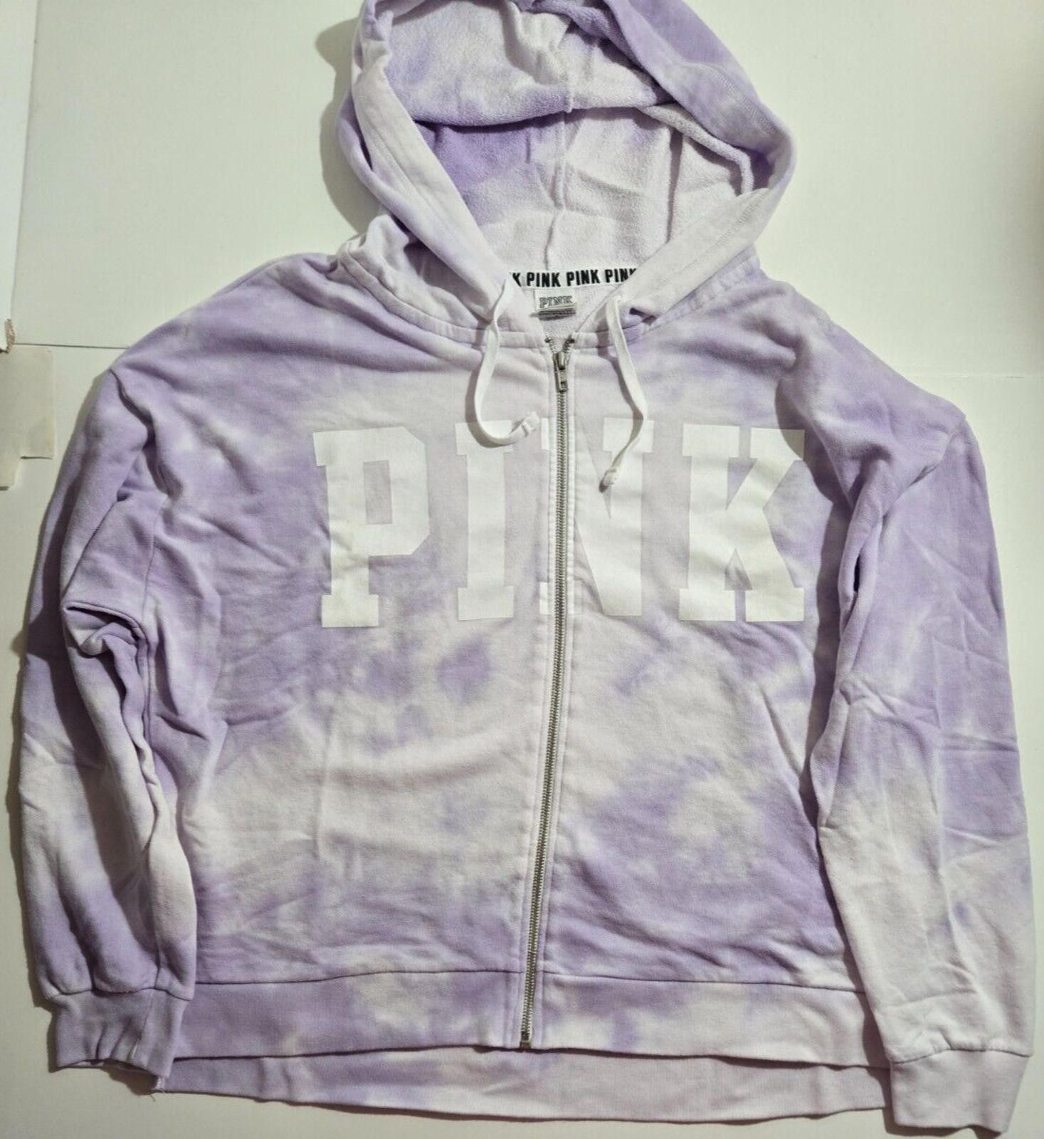 Designer Victoria's Secret PINK Hooded Sweatshirt Tie Dye Full Zip L Size L / US 10 / IT 46 - 1 Thumbnail