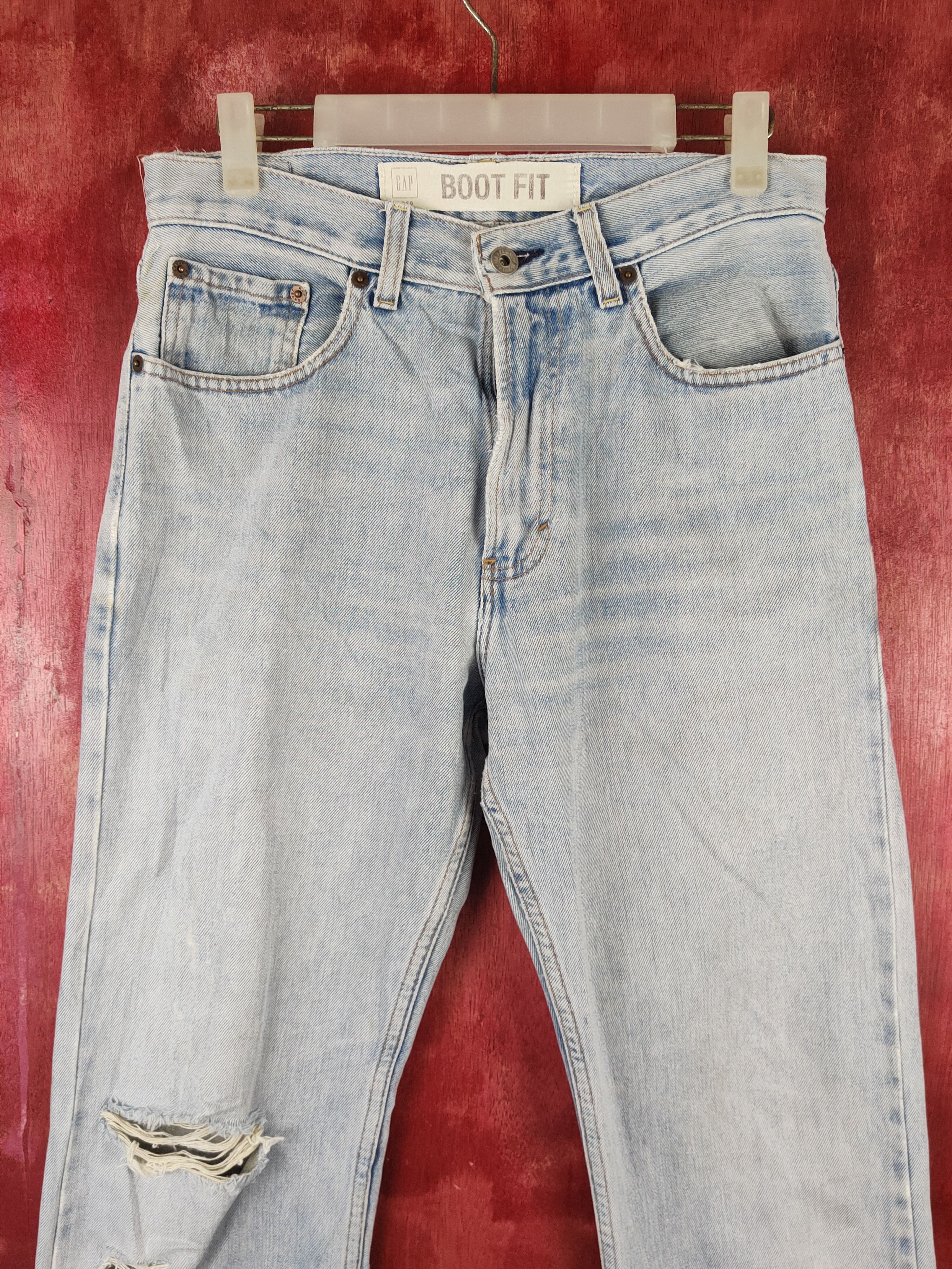 Gap GAP Blue Faded Distressed Ripped Jeans #1666 Size US 30 / EU 46 - 2 Thumbnail