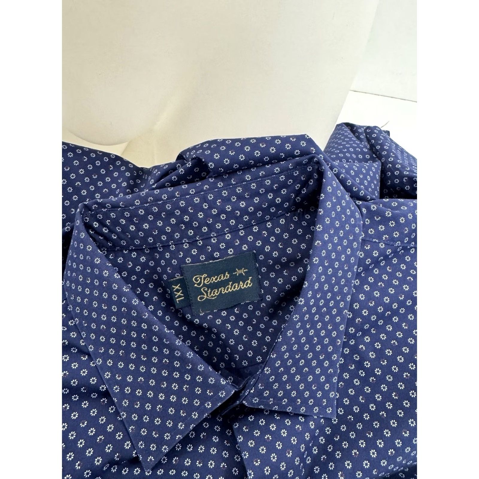 Vintage Texas Standard Geometric Shirt Mens XXL Blue Button-Up Short Sleeve 2XL Modern Casual Size US XXL / EU 58 / 5 - 4 Thumbnail