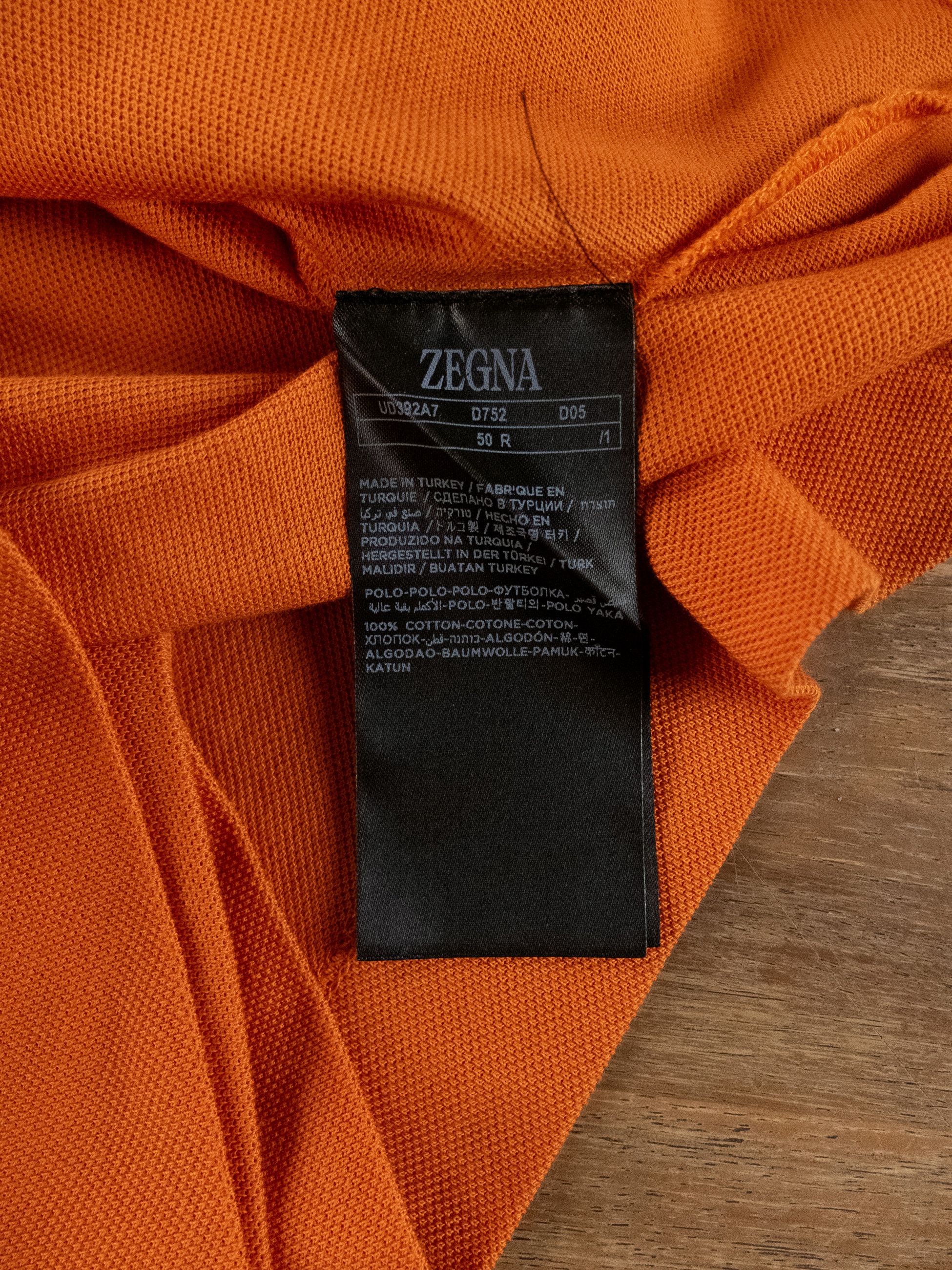 Ermenegildo Zegna ZEGNA solid orange cotton polo shirt 50 Medium authentic Size US M / EU 48-50 / 2 - 8 Thumbnail