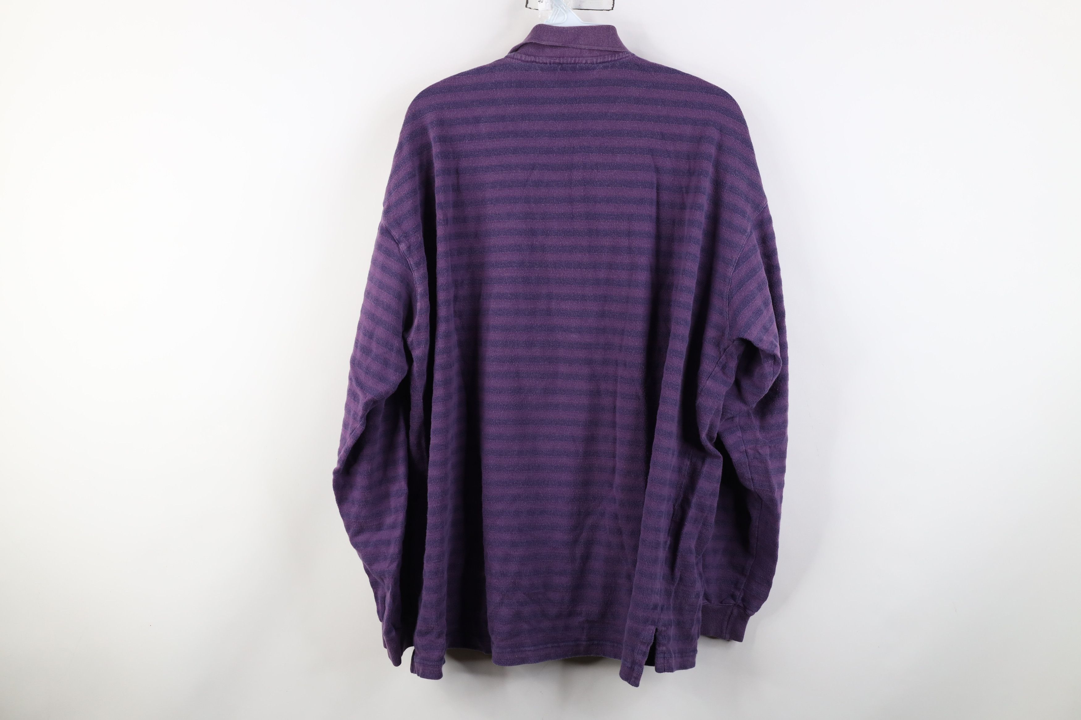 Eddie Bauer Vintage 90s Eddie Bauer Long Sleeve Rugby Polo Shirt Purple Size US XL / EU 56 / 4 - 11 Thumbnail