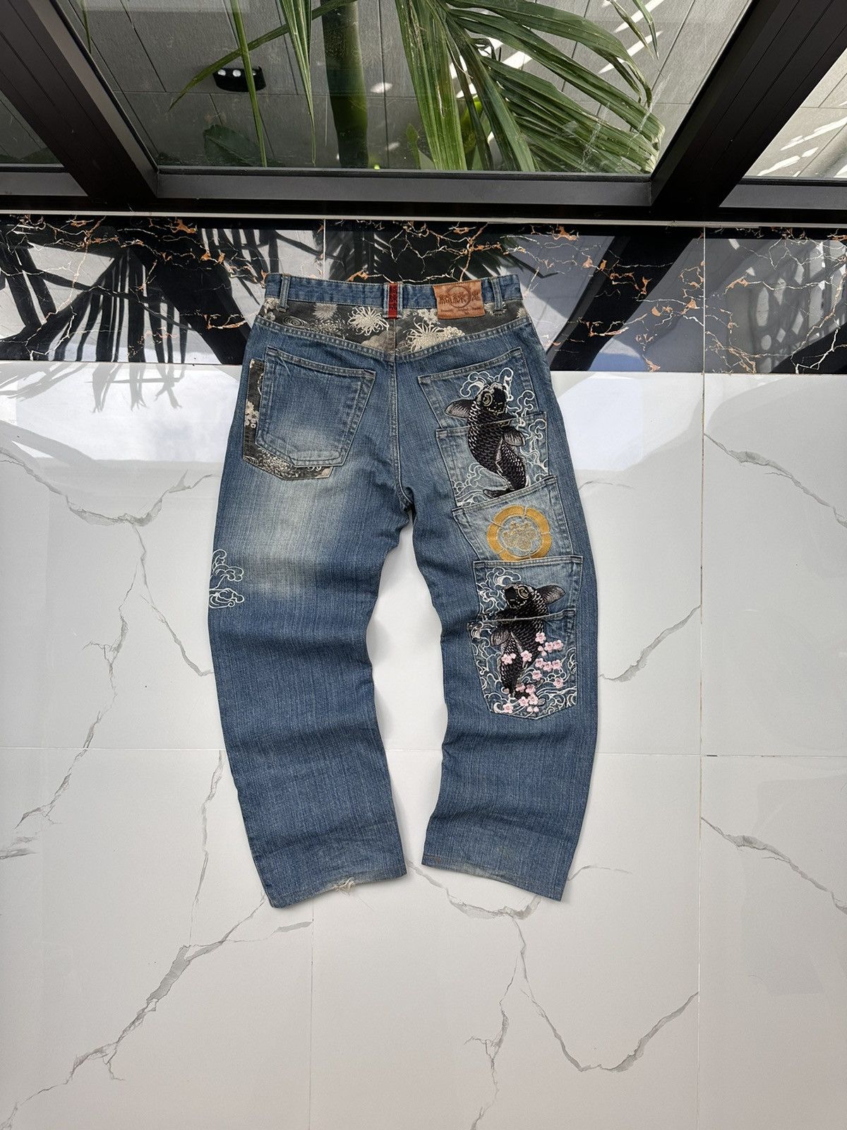 Japanese Brand × KARA × Vintage KARA KURI VINTAGE Y2K KOI FISH MULTI POCKET JEANS Size US 32 / EU 48 - 3 Thumbnail
