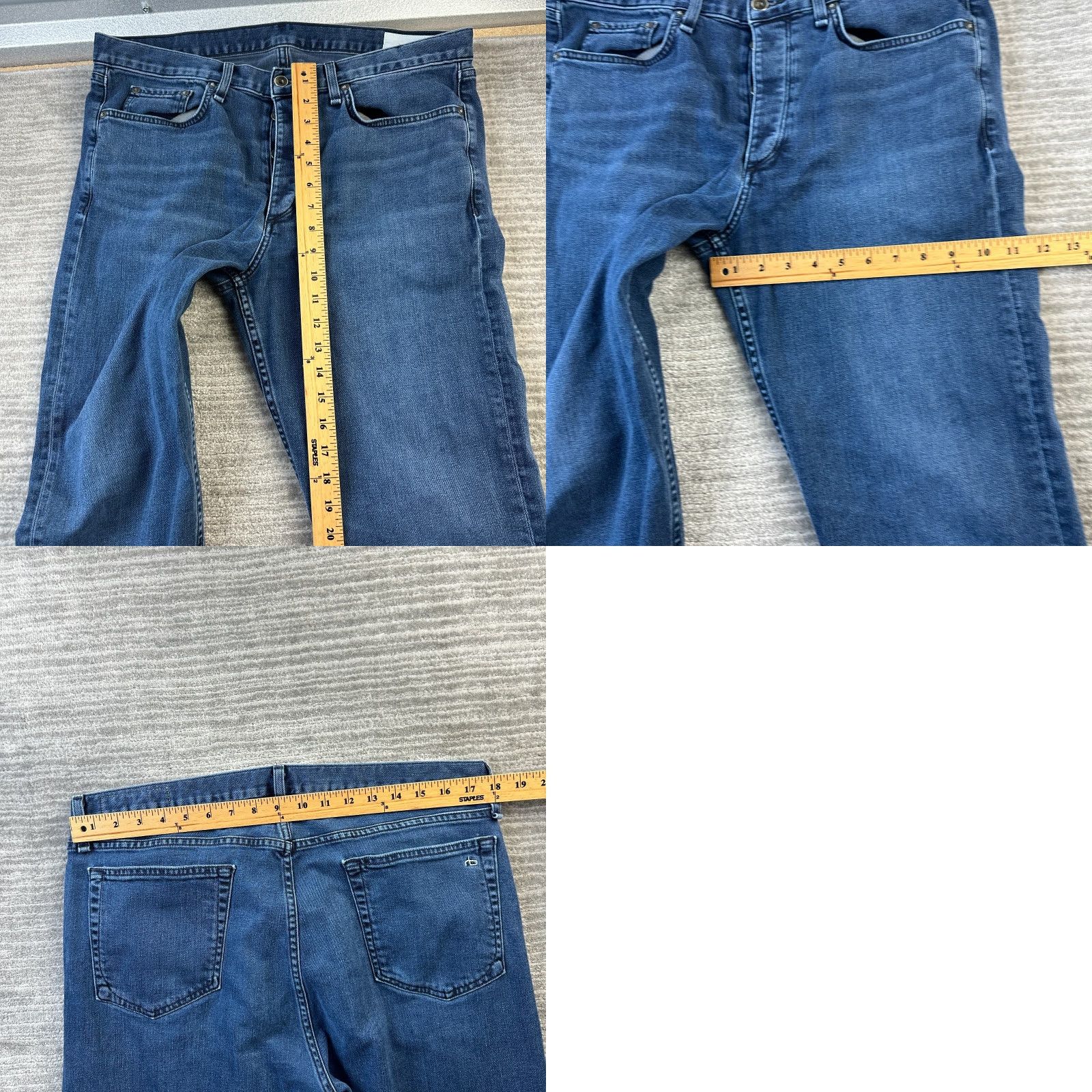 Rag & Bone Rag & Bone Jeans Slim 36x32 Men Blue Denim Pants 5-Pocket Straight Rise Mid Vintage No Size US 36 / EU 52 - 9 Thumbnail