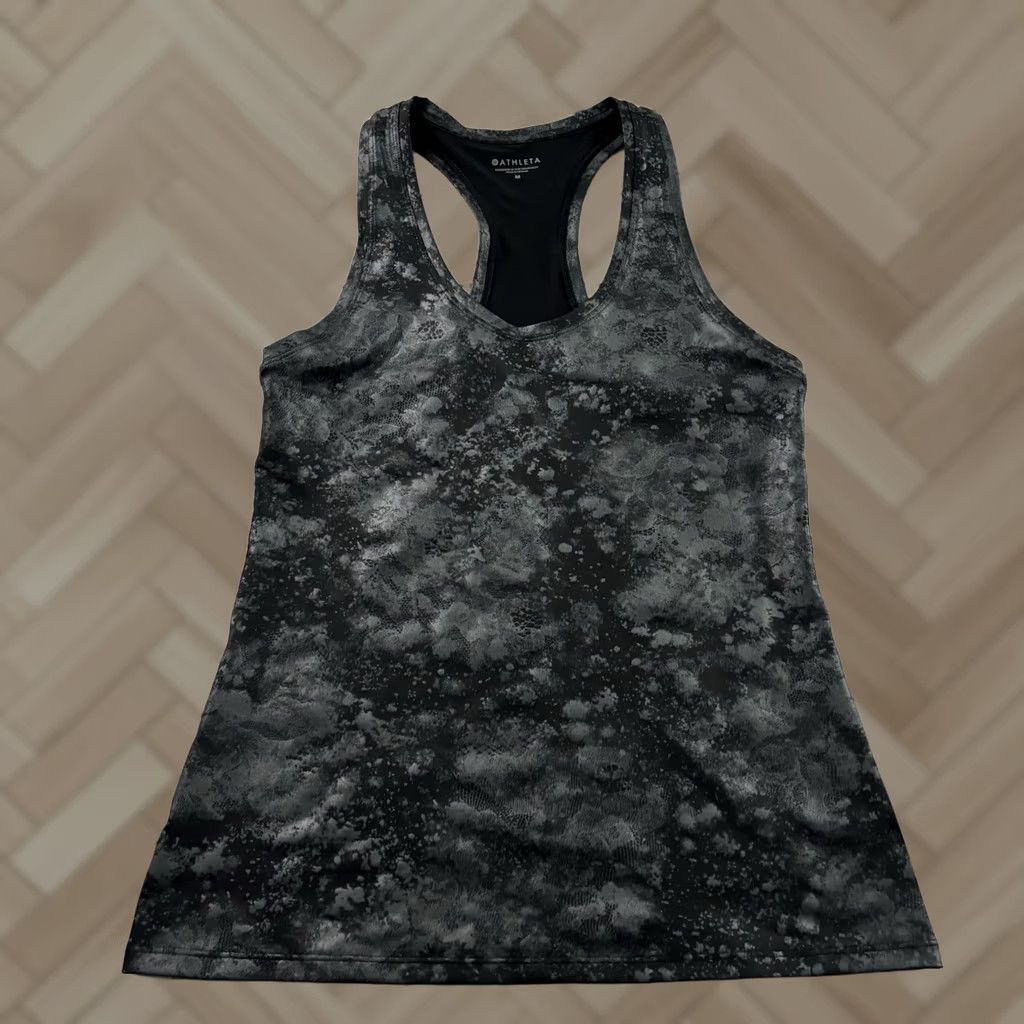 Athleta Athleta Tank Shirt Sleeveless Athletic Marbled Metallic Black Women's M Size M / US 6-8 / IT 42-44 - 1 Thumbnail