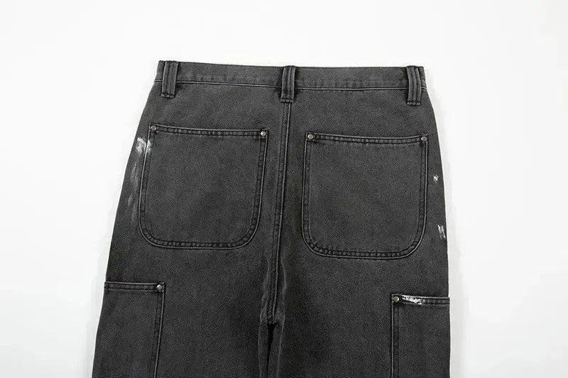 Japanese Brand Black Graffiti Wide Jeans Size US 32 / EU 48 - 6 Thumbnail