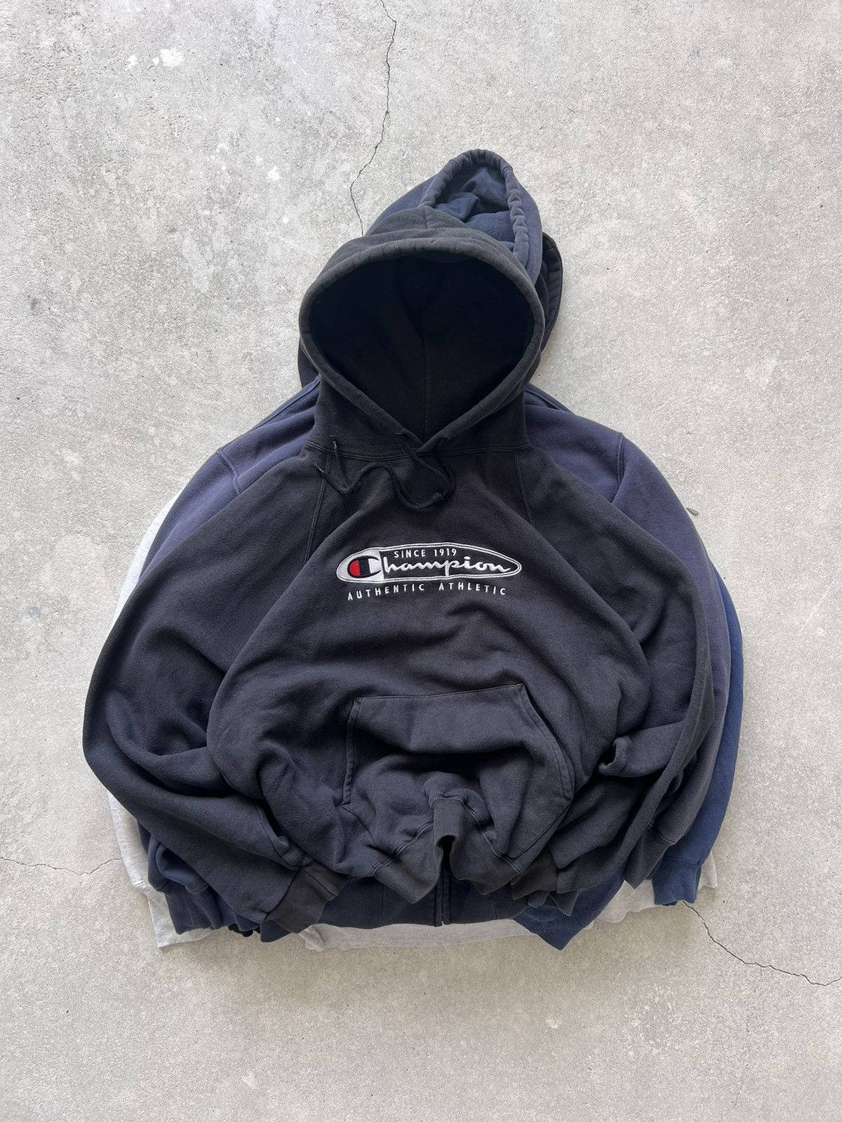 image of Champion Hoodie 90's Faded in Faded Black, Men's (Size XL)