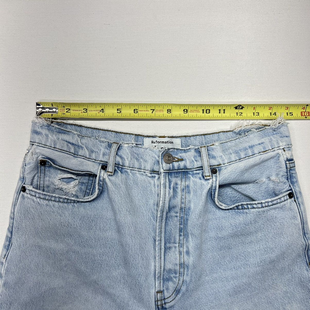 Reformation Reformation Jeans Blue Cynthia High Rise Relaxed Denim Rip Size 29" - 24 Thumbnail