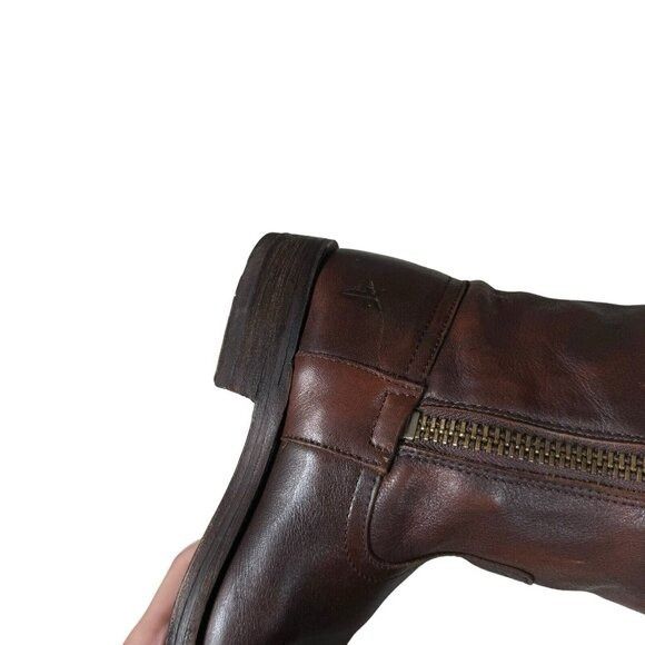 Frye FRYE Heath Women’s Sz 5.5 B Outside Zip Brown Leather Boots Size US 5.5 / IT 35.5 - 5 Thumbnail