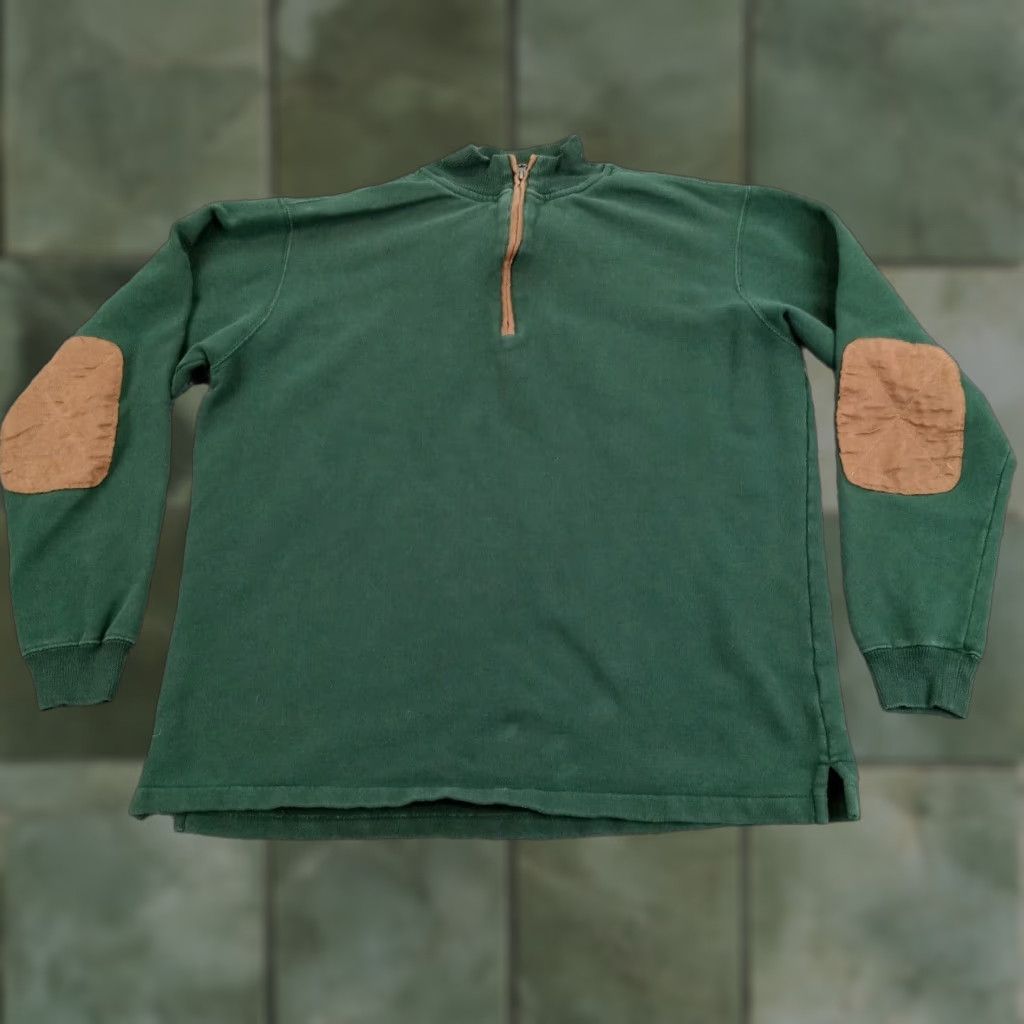 Vintage Woolrich Sweater Mens Large Green 1/4 Zip Mock Neck Long Sleeve Pullover Size US L / EU 52-54 / 3 - 1 Thumbnail