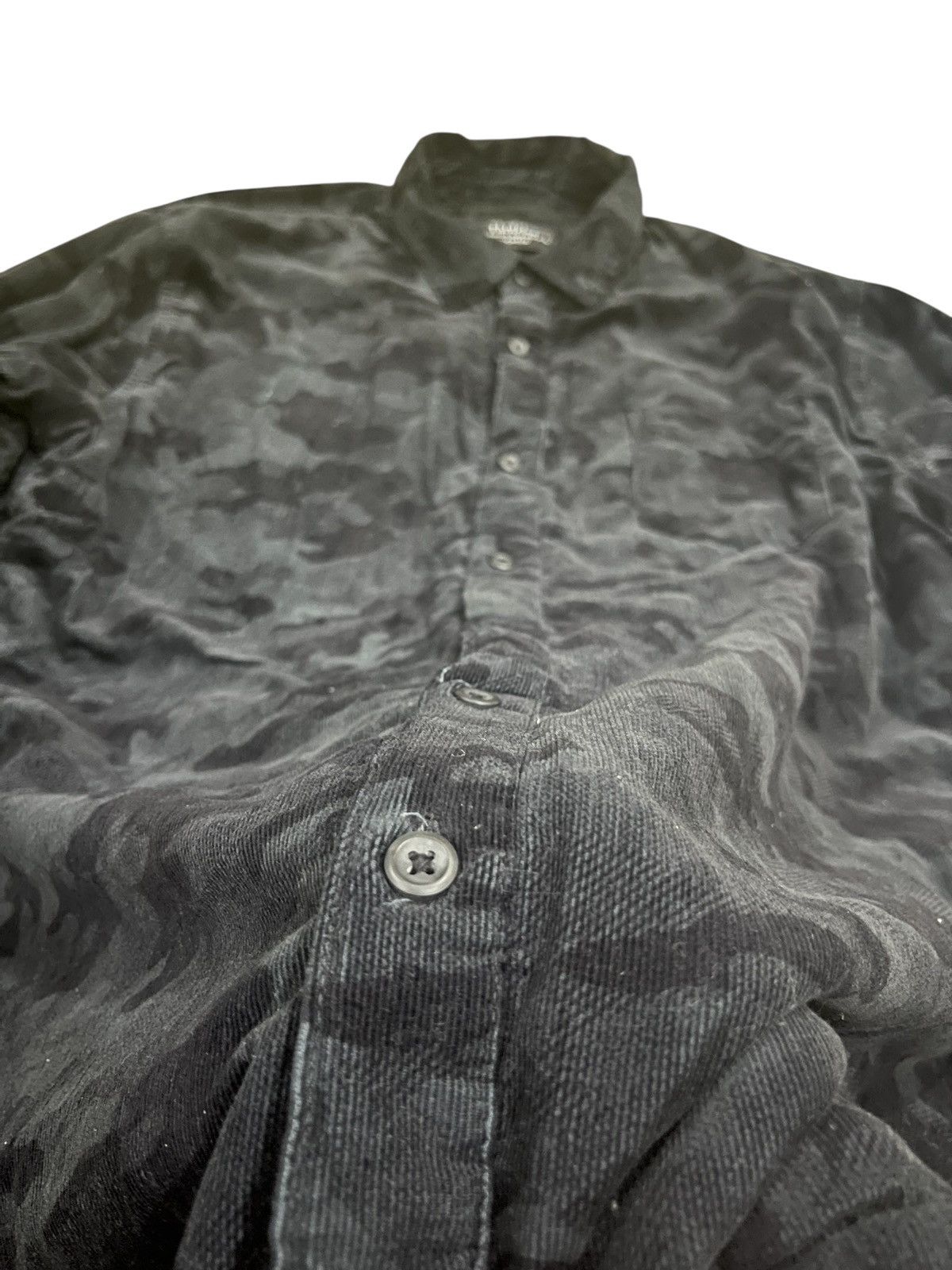 Japanese Brand THRUXTON CAMO BLACK CORDUROI FLEECE BUTTON UP JAKET Size US L / EU 52-54 / 3 - 5 Thumbnail