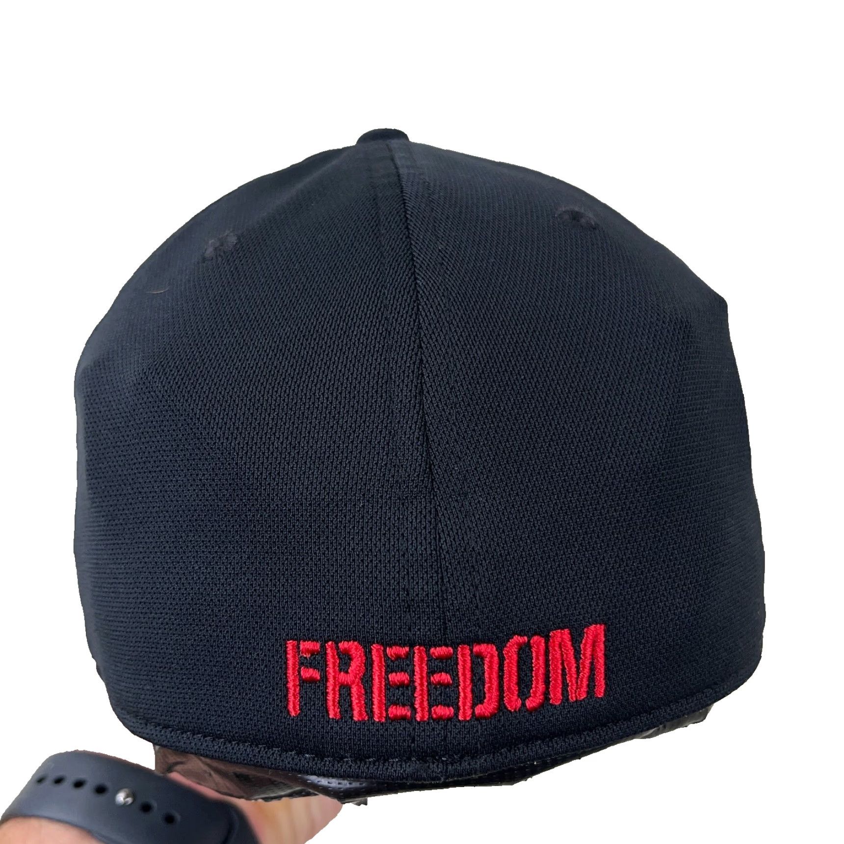 Under Armour Under Armour Hat Cap Stretch Fit Size L/XL Freedom USA Flag Black Polyester Jersey Baseball Cap Men XL Adjustable Lightweight Stretch Cap Size ONE SIZE - 2 Thumbnail