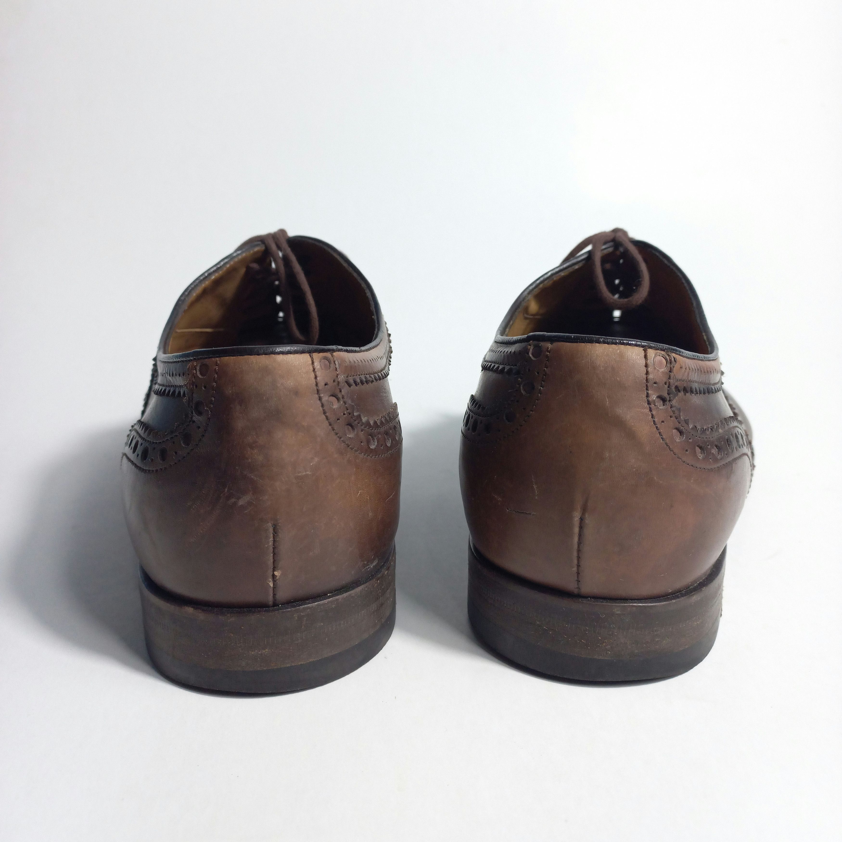 Gucci GUCCI Betis Glamour Oxford Brown Leather Shoes Size US 8.5 / EU 41-42 - 10 Thumbnail