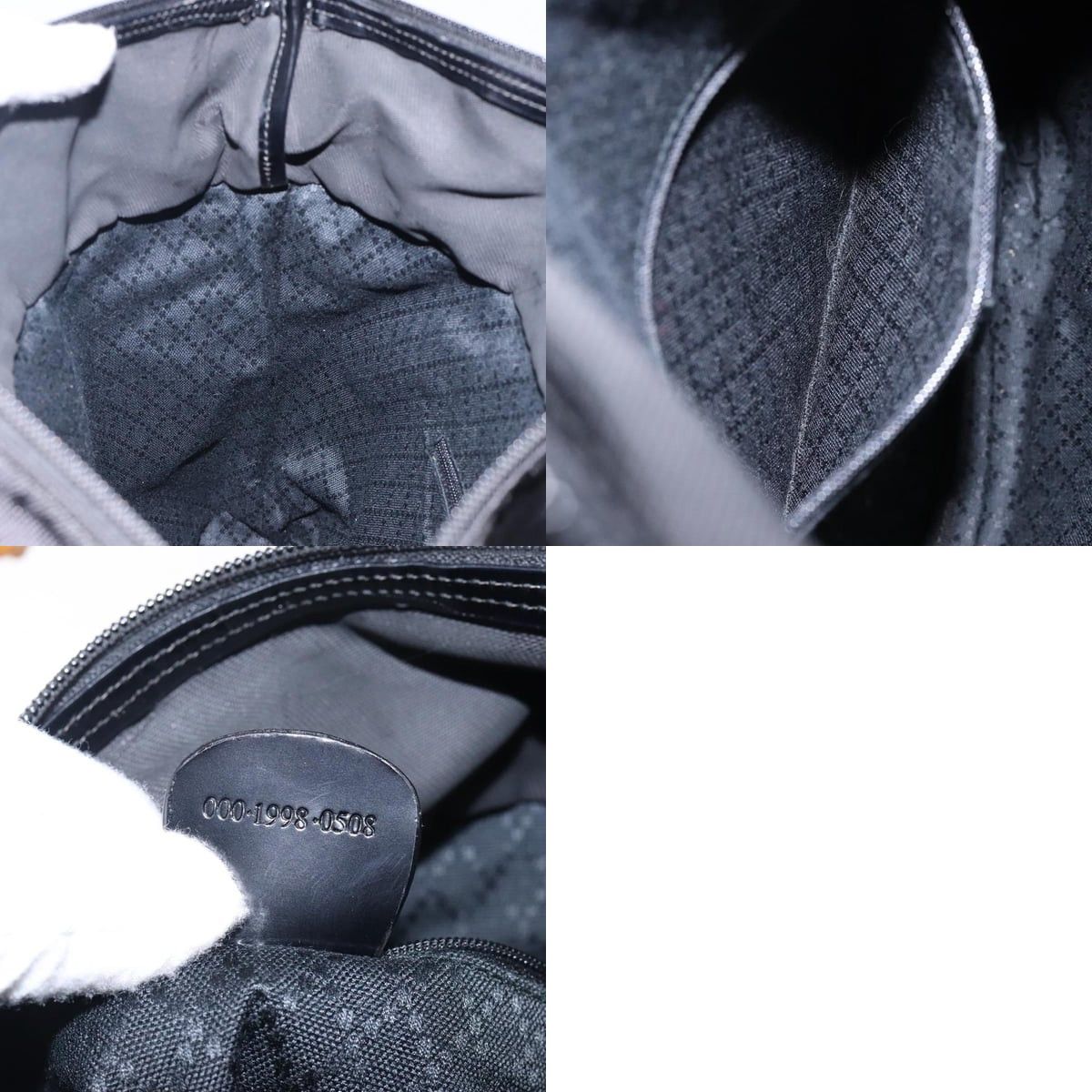 Gucci GUCCI Bamboo Tote Bag Nylon Black Silver 000 1998 000 1998 Size ONE SIZE - 12 Thumbnail