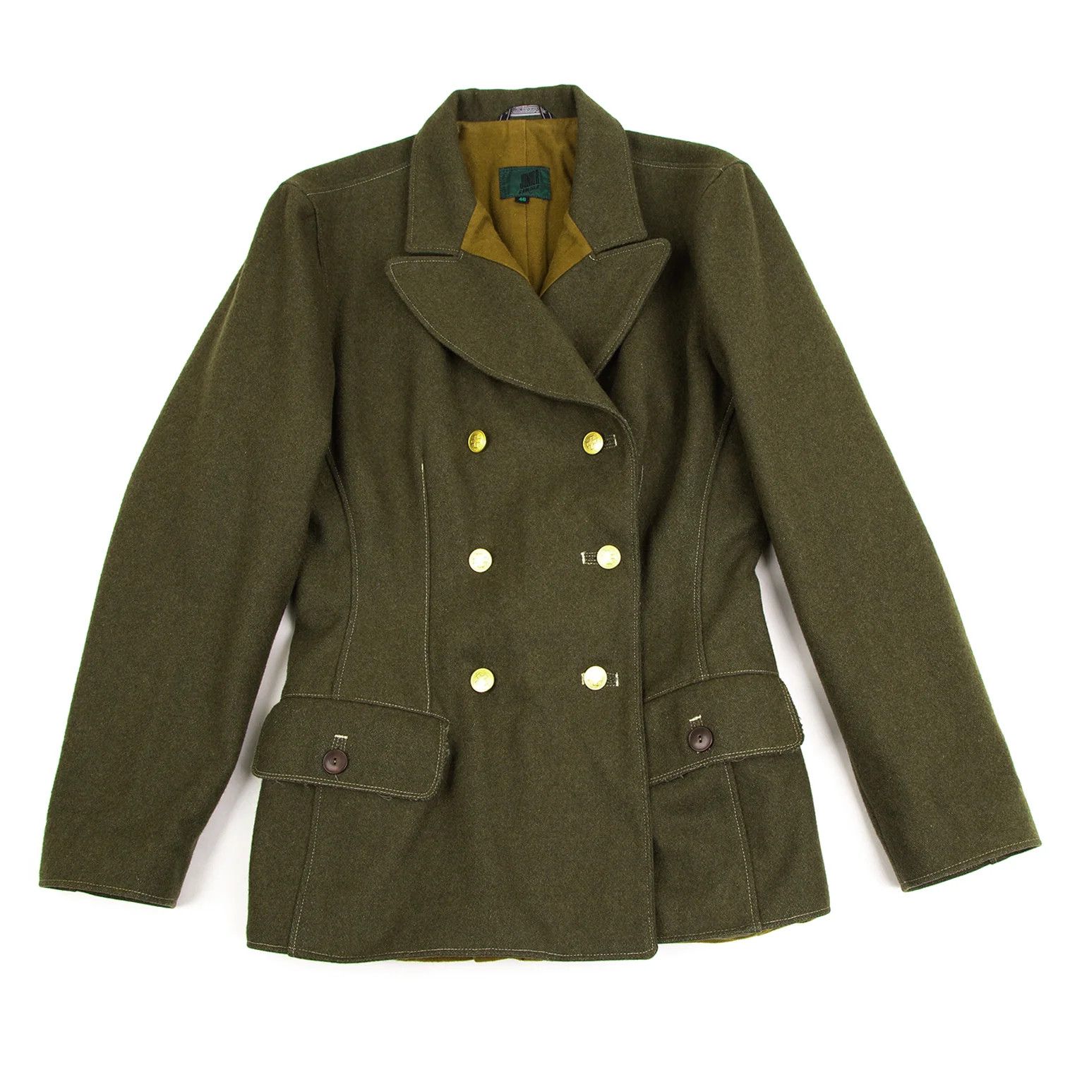 Jean Paul Gaultier Wool Double Button Jacket in Khaki Size 46 Size US S / EU 44-46 / 1 - 1 Thumbnail