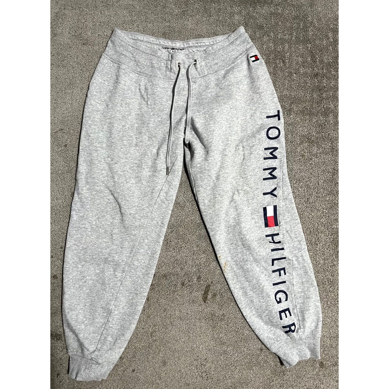 Tommy Hilfiger Tommy Hilfiger Sport Jogger Sweatpants Women's Small Gray Drawstring Spell Out Size 28" / US 6 / IT 42 - 2 Thumbnail