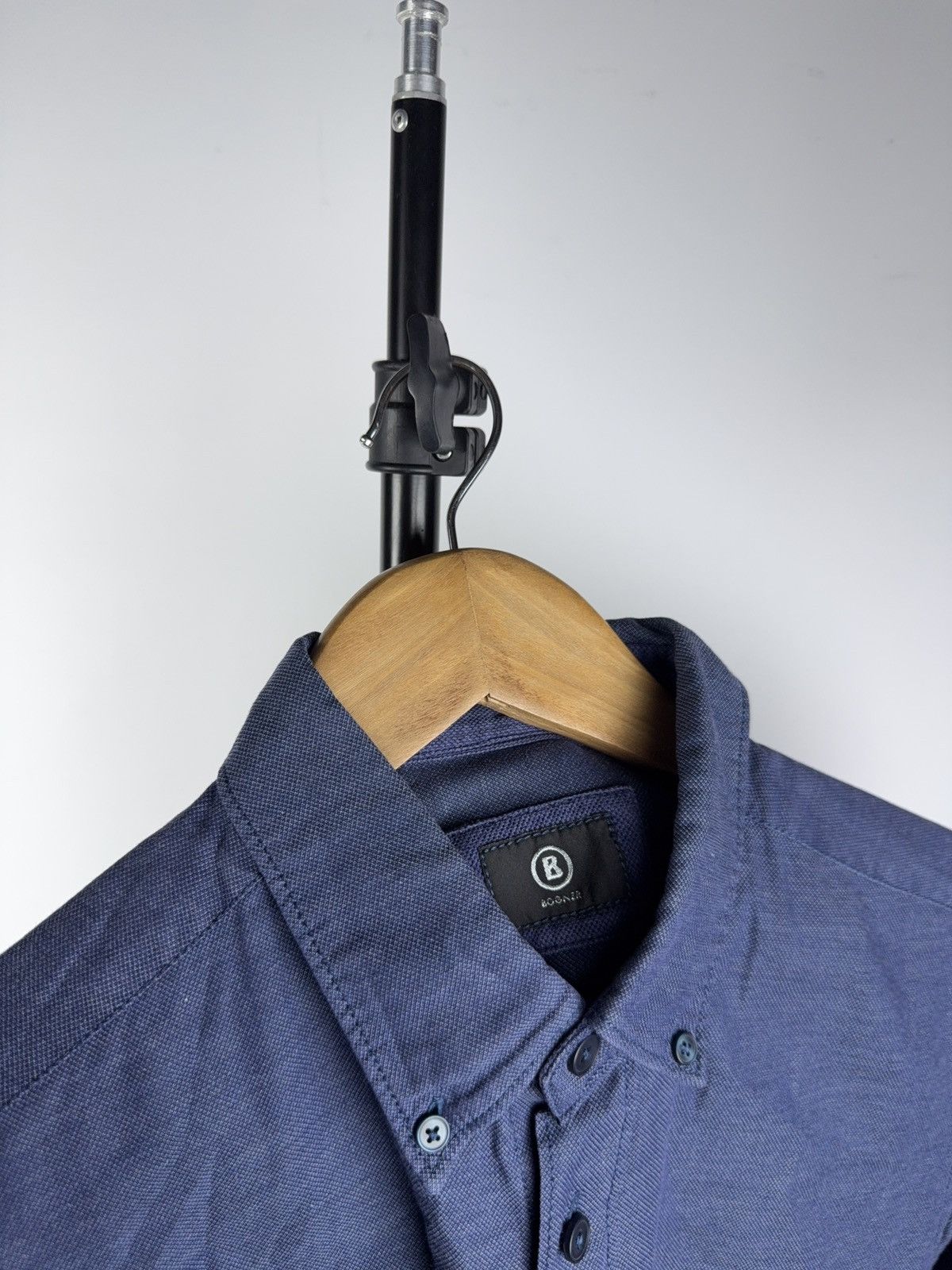 Bogner Luxury Bogner Blue Cotton Shirt Tessitura Monti Fabric 39 M Size US M / EU 48-50 / 2 - 5 Thumbnail