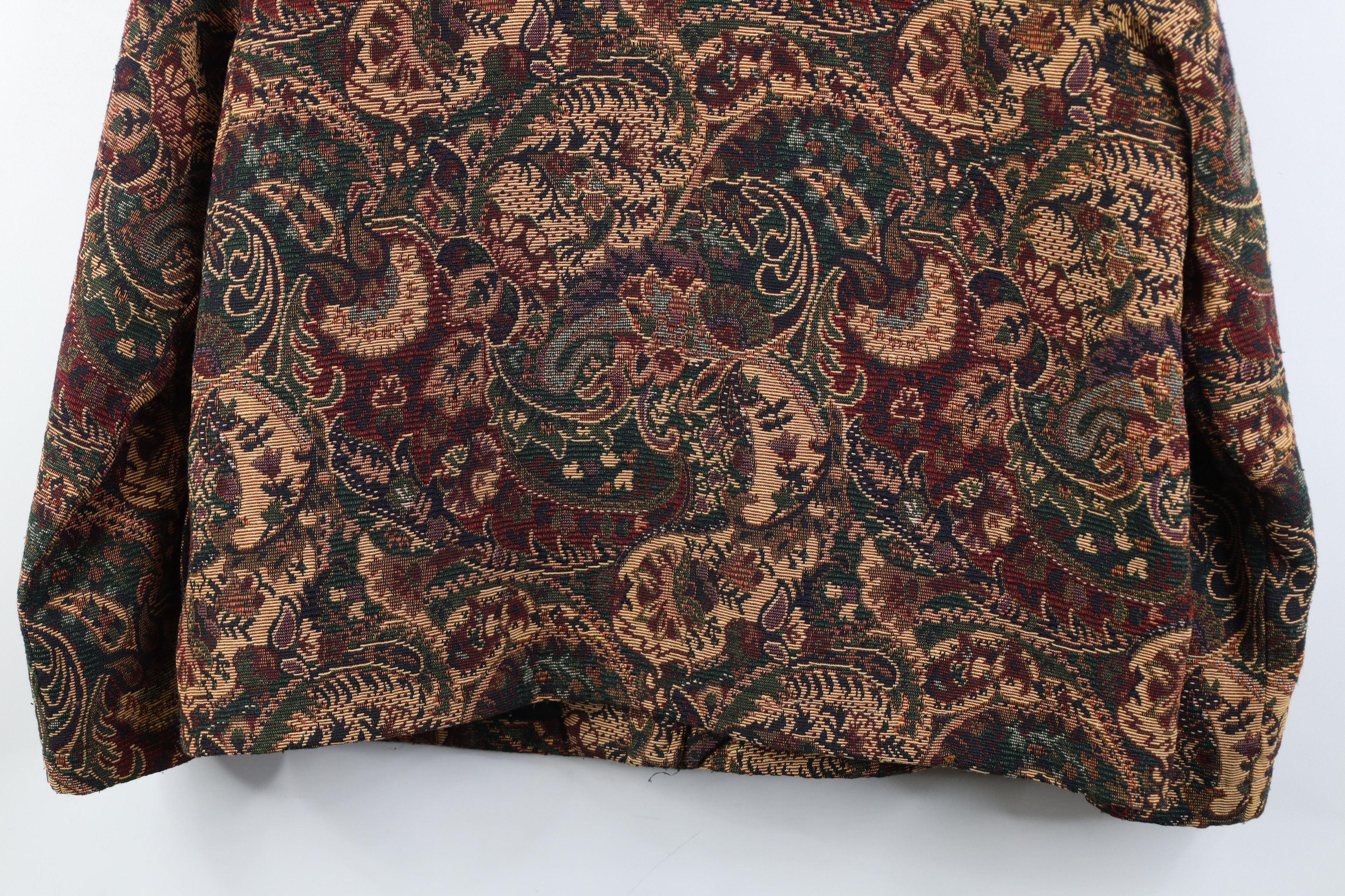 Vintage Vintage 90s Streetwear Tapestry Flower Paisley Jacket Size L / US 10 / IT 46 - 12 Thumbnail