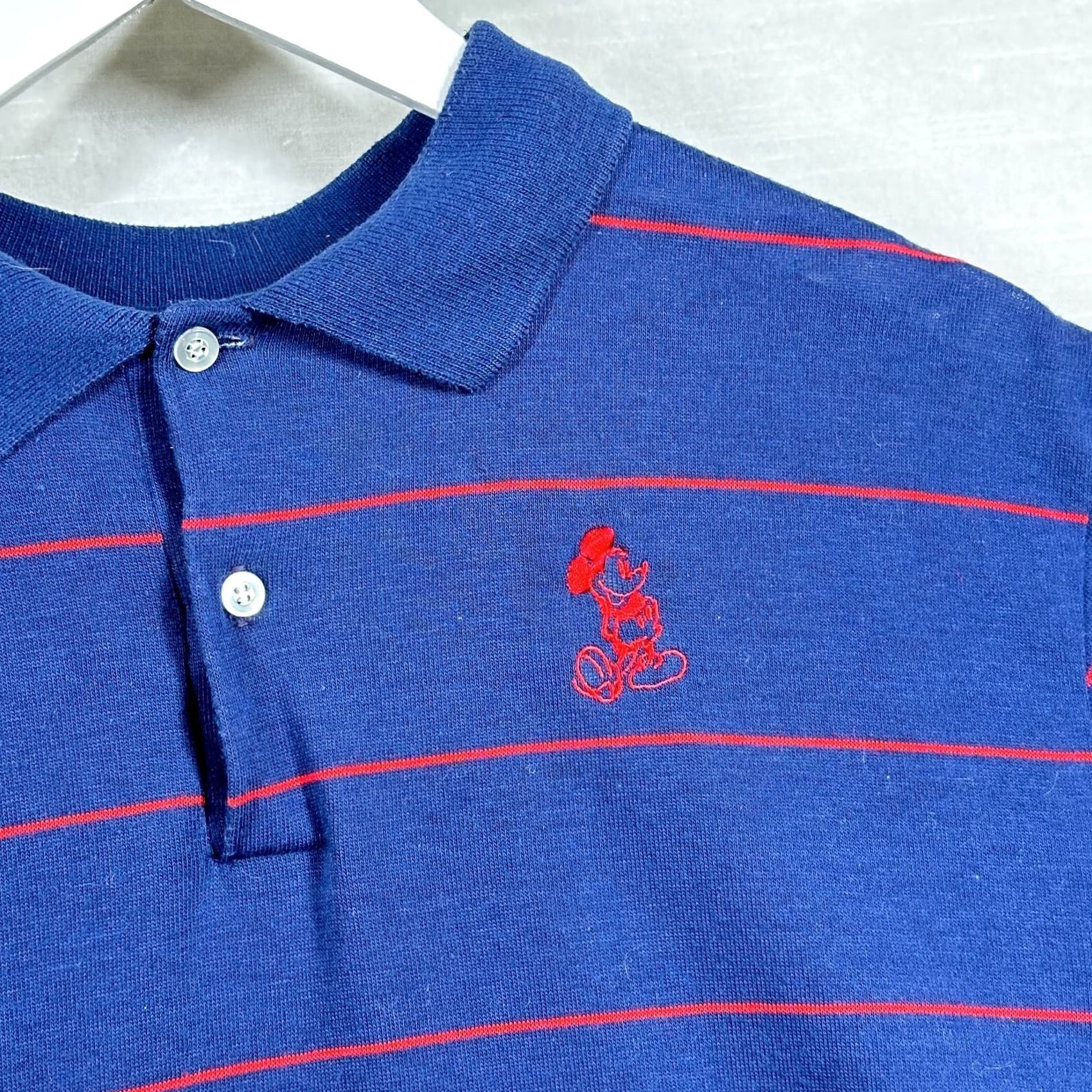 Disney VINTAGE Disney Shirt XL Blue Mens Striped Polo USA Mickey Mouse Polo Shirt Mens XL Blue Disney Polo Shirt Mens XL Blue Mickey Mouse Size US XL / EU 56 / 4 - 3 Thumbnail