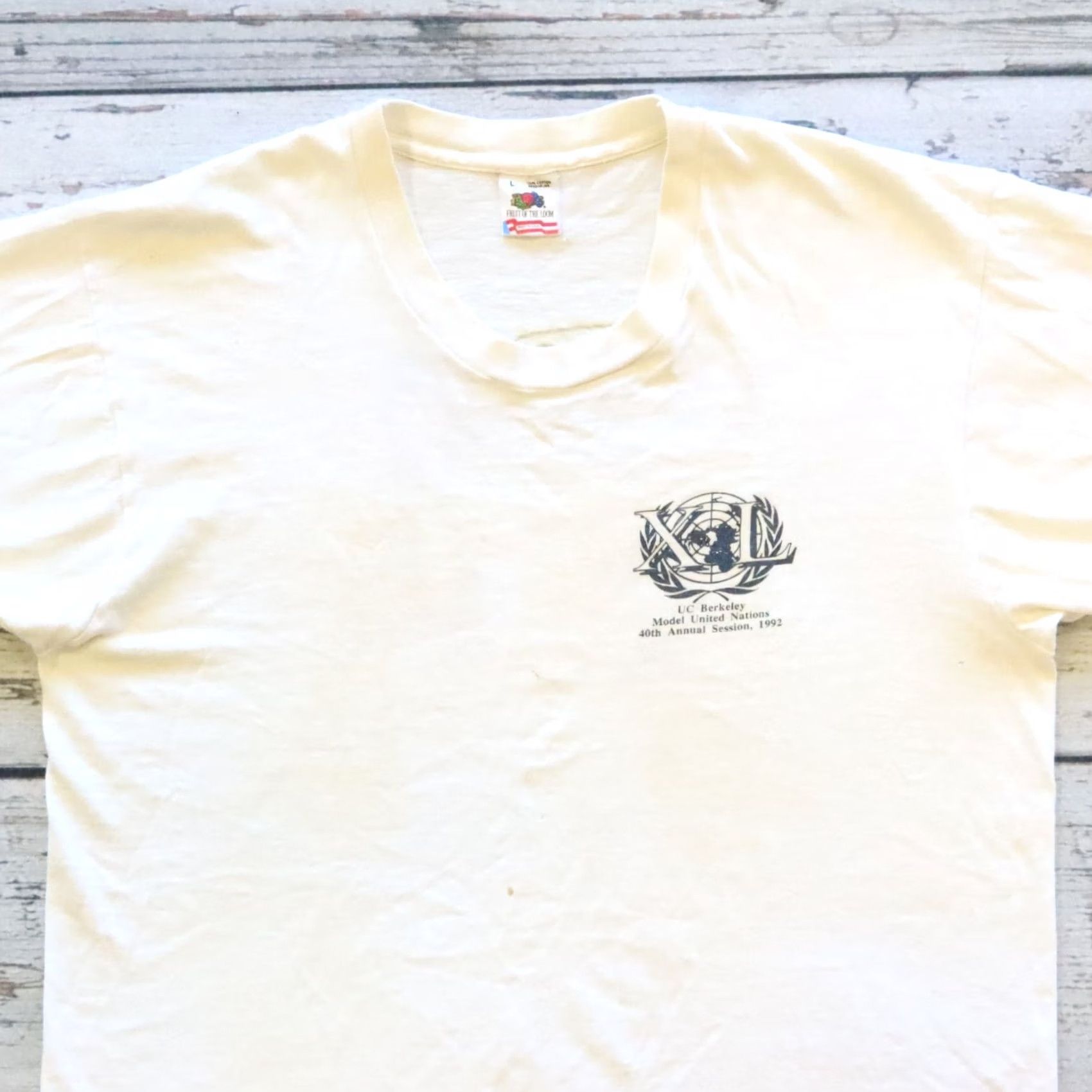Fruit Of The Loom VINTAGE UC Berkeley Model United Nations Calvin and Hobbes Tshirt Tee Shirt Shirt Mens L White Calvin and Hobbes Tshirt Tee Shirt MUN Berkeley 90s Size US L / EU 52-54 / 3 - 3 Thumbnail