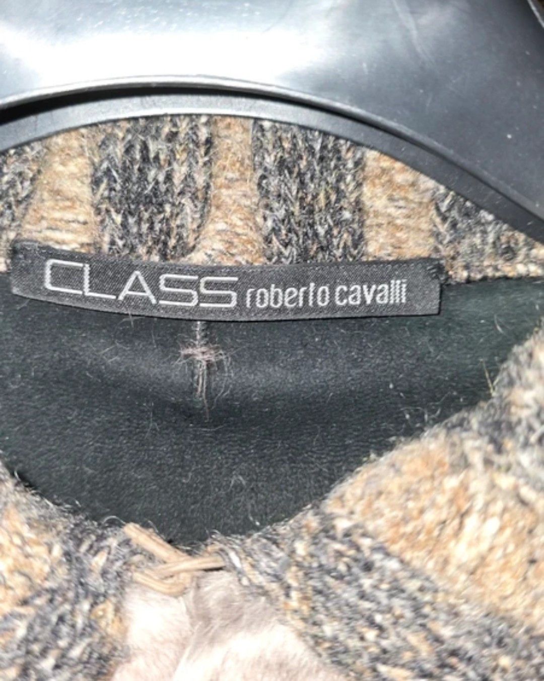 Roberto Cavalli REX RABBIT FUR HIGH NECK BELTED CROPED JACKET Size M / US 6-8 / IT 42-44 - 3 Thumbnail