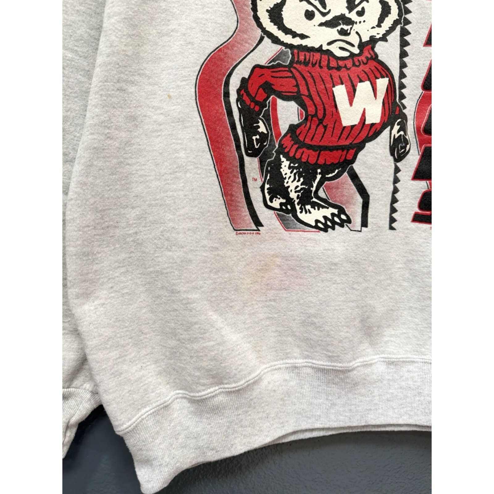 Vintage VINTAGE 90s University Of Wisconsin Badgers Gray Sweatshirt L Men Pullover Size L Gray 90s Mens Size US L / EU 52-54 / 3 - 5 Thumbnail