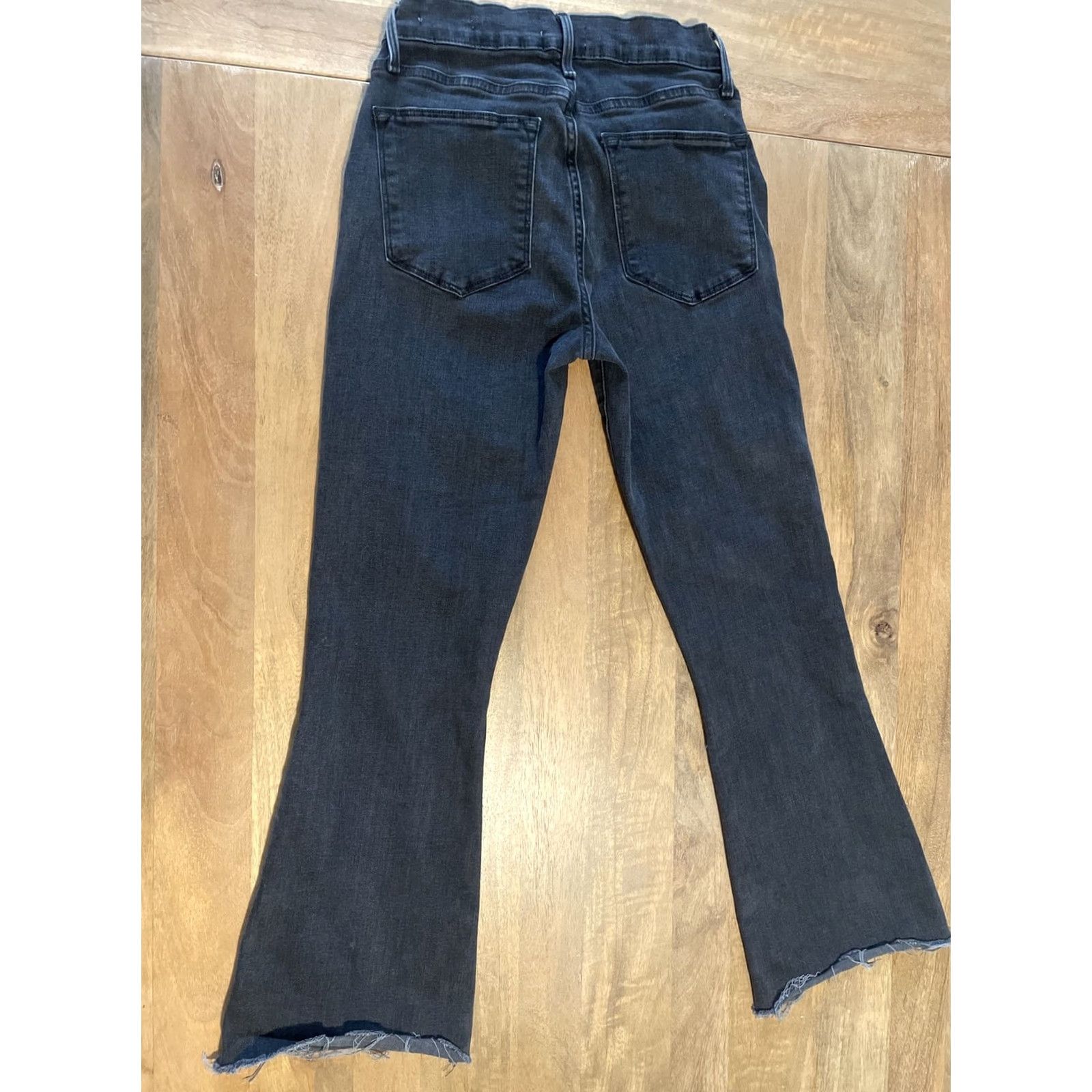 Frame FRAME Le High Flare Jeans Women's 25 Denim Pants Black 70s Gothic Hippie Stretch High Rise 25x22 in Inseam 25 in Mens? Womens Size 42" / US 20 - 2 Thumbnail