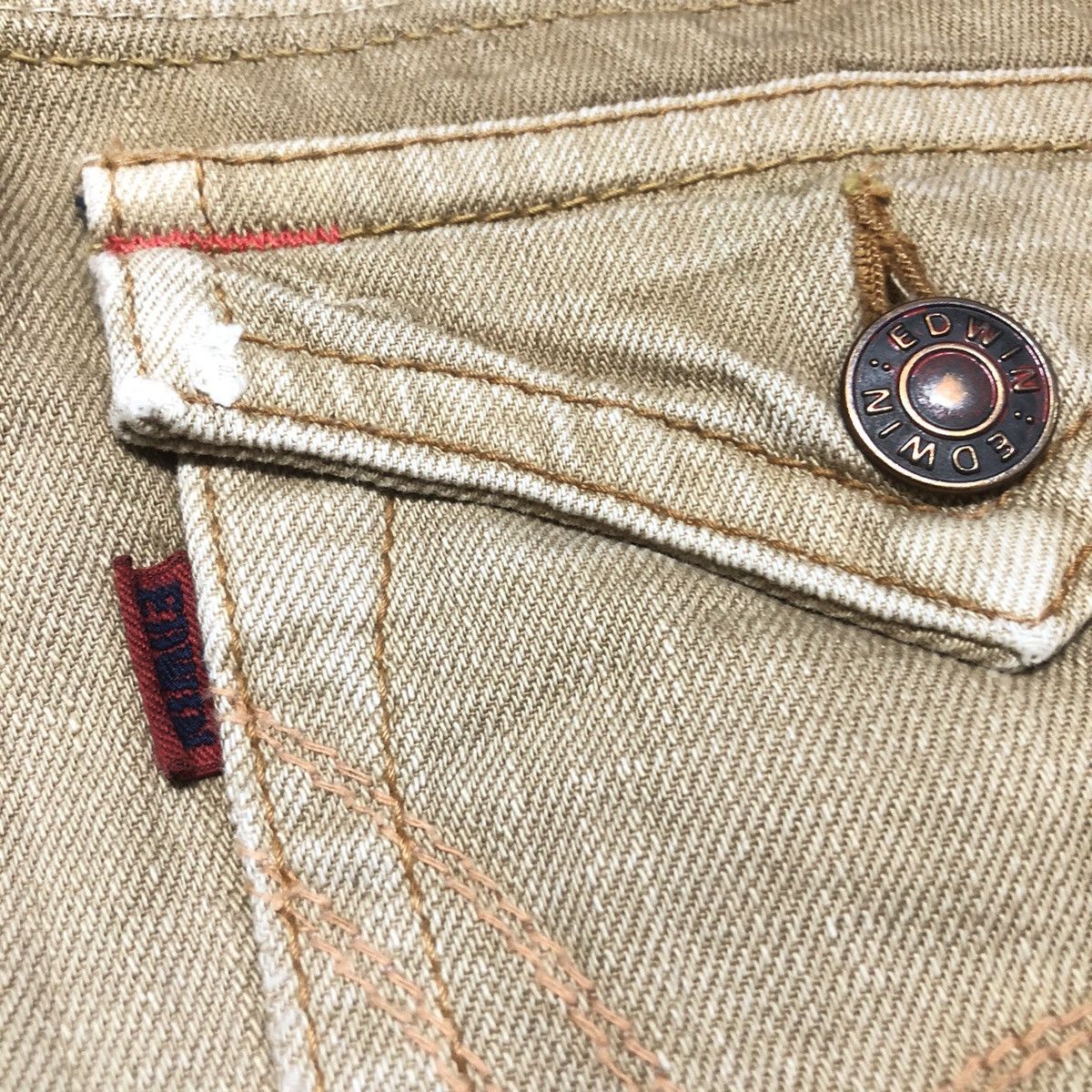 Edwin × Vintage Vintage Edwin 503 Blue Trip Flare Jeans Unisex Size US 30 / EU 46 - 17 Thumbnail