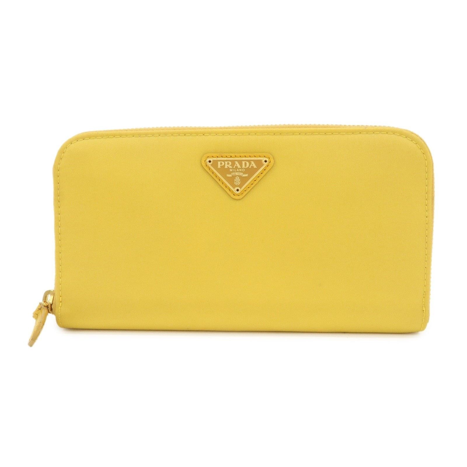 Prada Prada Triangle Logo Nylon Zippy Wallet Yellow Size ONE SIZE - 1 Thumbnail