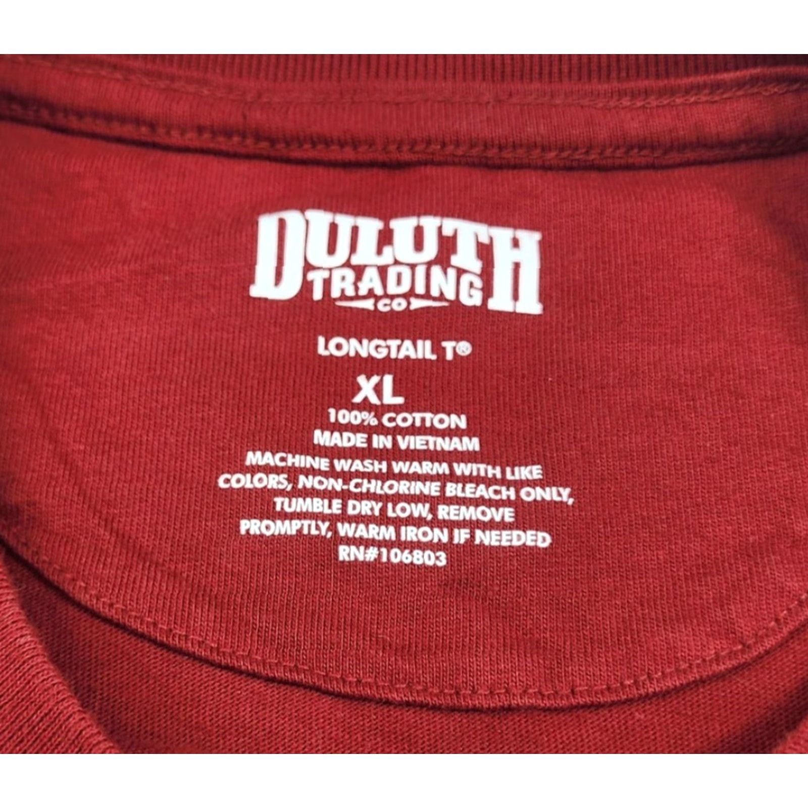 Duluth Trading Company Duluth Trading Shirt Mens XL Red Short Sleeve Crew Neck Cotton T Shirt Workwear Longtail T Classic Outdoor Mens Size US XL / EU 56 / 4 - 4 Thumbnail