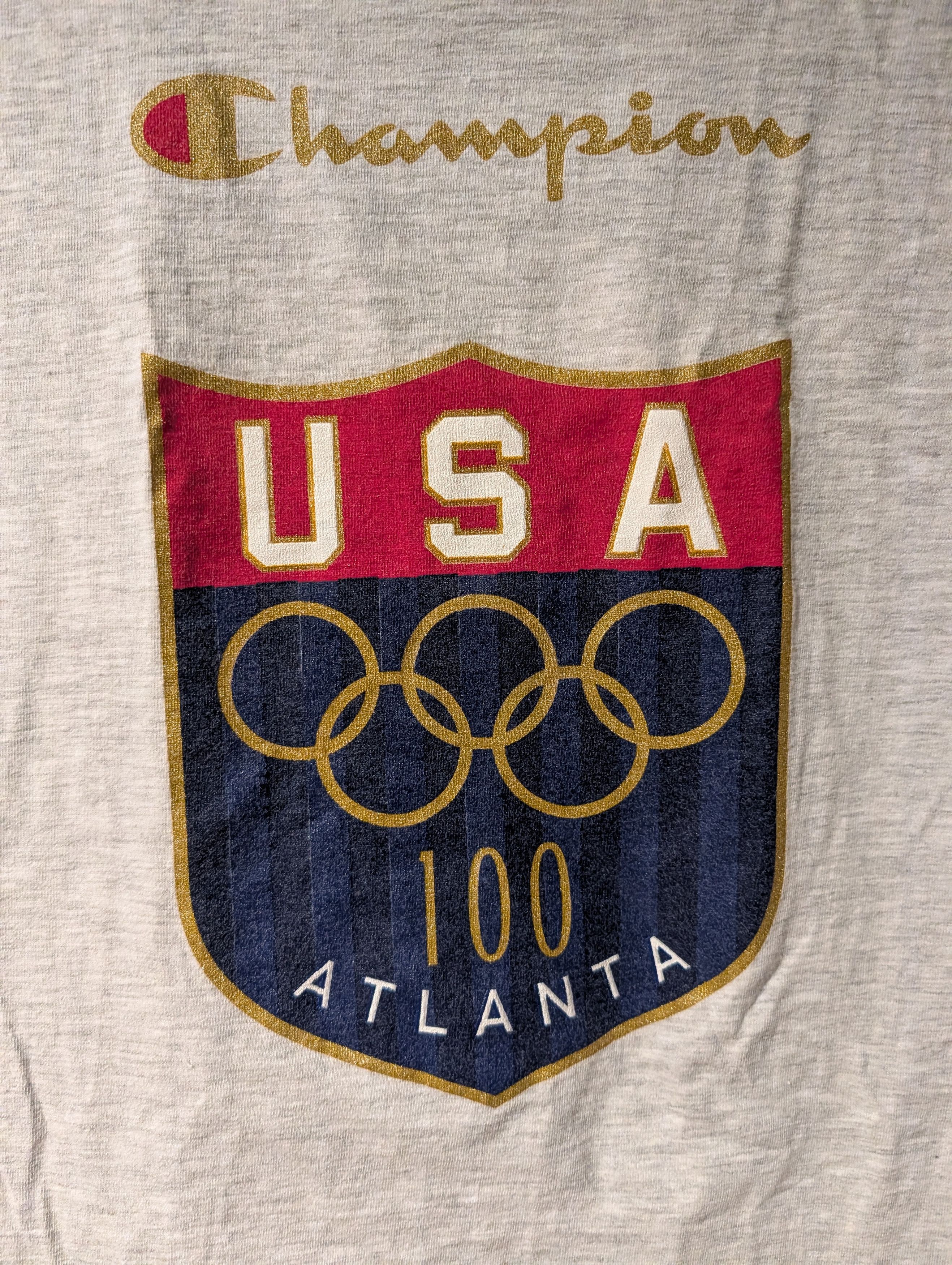 Champion Vintage 90s Champion USA 100 Atlanta Youth Large T-Shirt Size US L / EU 52-54 / 3 - 2 Thumbnail