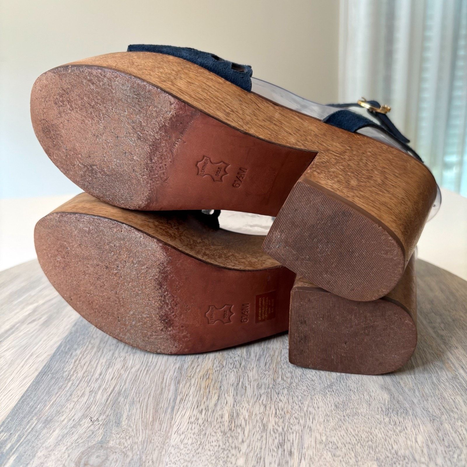 Tory Burch Tory Burch May Lancaster Blue Suede Platform Sandals Sz 6.5 Size US 6.5 / IT 36.5 - 11 Thumbnail