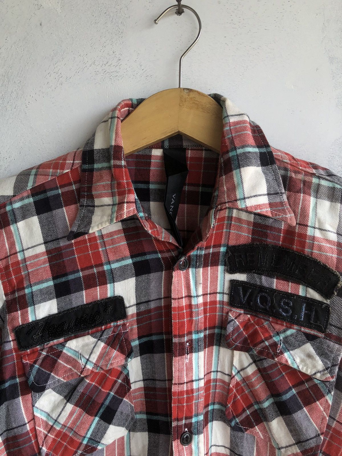 If Six Was Nine JAPANESE VANQUISH PATCHWORK GOTHIC BUTTON SHIRT ROCK PUNK Size US M / EU 48-50 / 2 - 5 Thumbnail