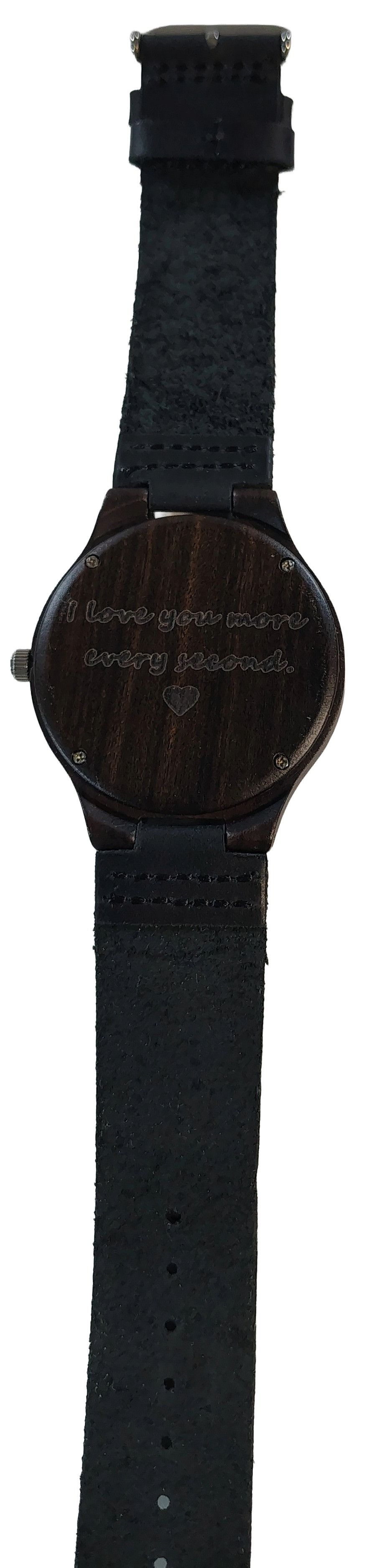 Other Unisex Wooden Style Watch With Special Back Engraving Size ONE SIZE - 3 Thumbnail
