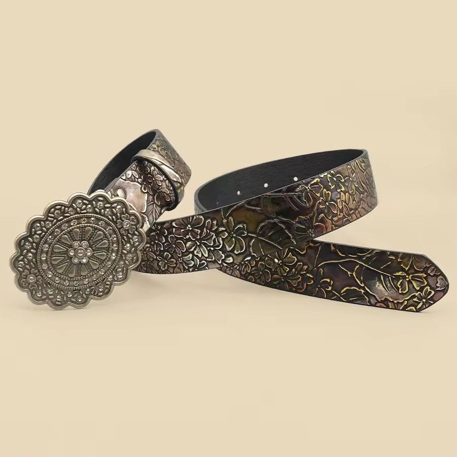 Japanese Brand Crystal Rhinestone & Leaf Pattern- 110 cm Size ONE SIZE - 2 Thumbnail