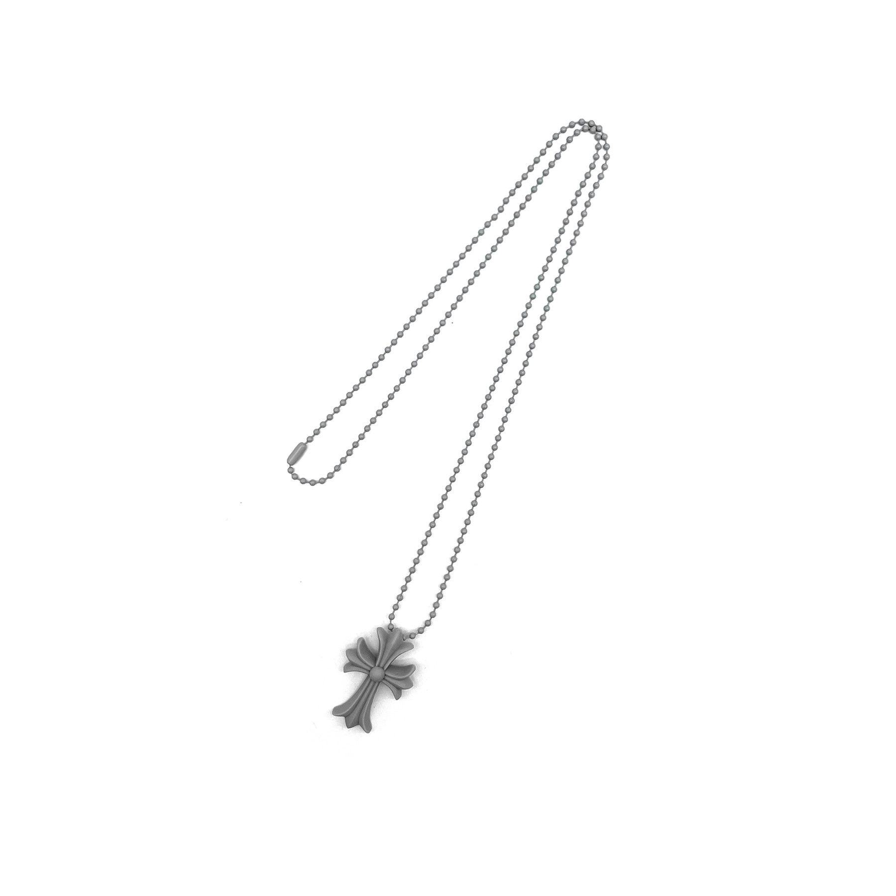 Chrome Hearts Chrome Hearts Resin Grey Cross Pendant Ball Chain Size ONE SIZE - 3 Thumbnail
