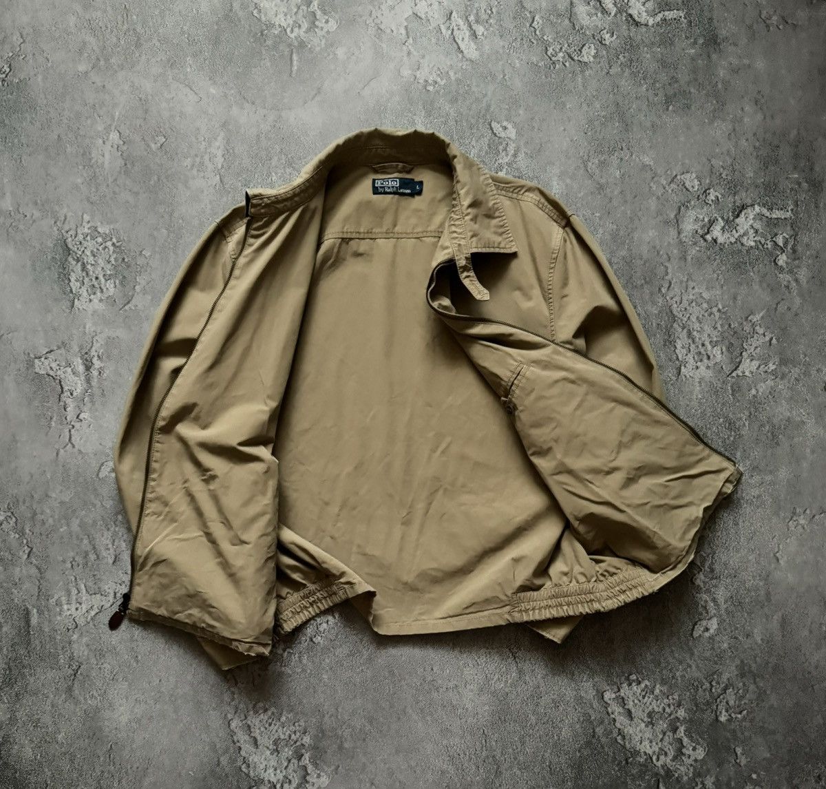 Polo Ralph Lauren × Ralph Lauren × Vintage Polo Ralph Lauren L beige distressed jacket bomber light Size US L / EU 52-54 / 3 - 16 Thumbnail
