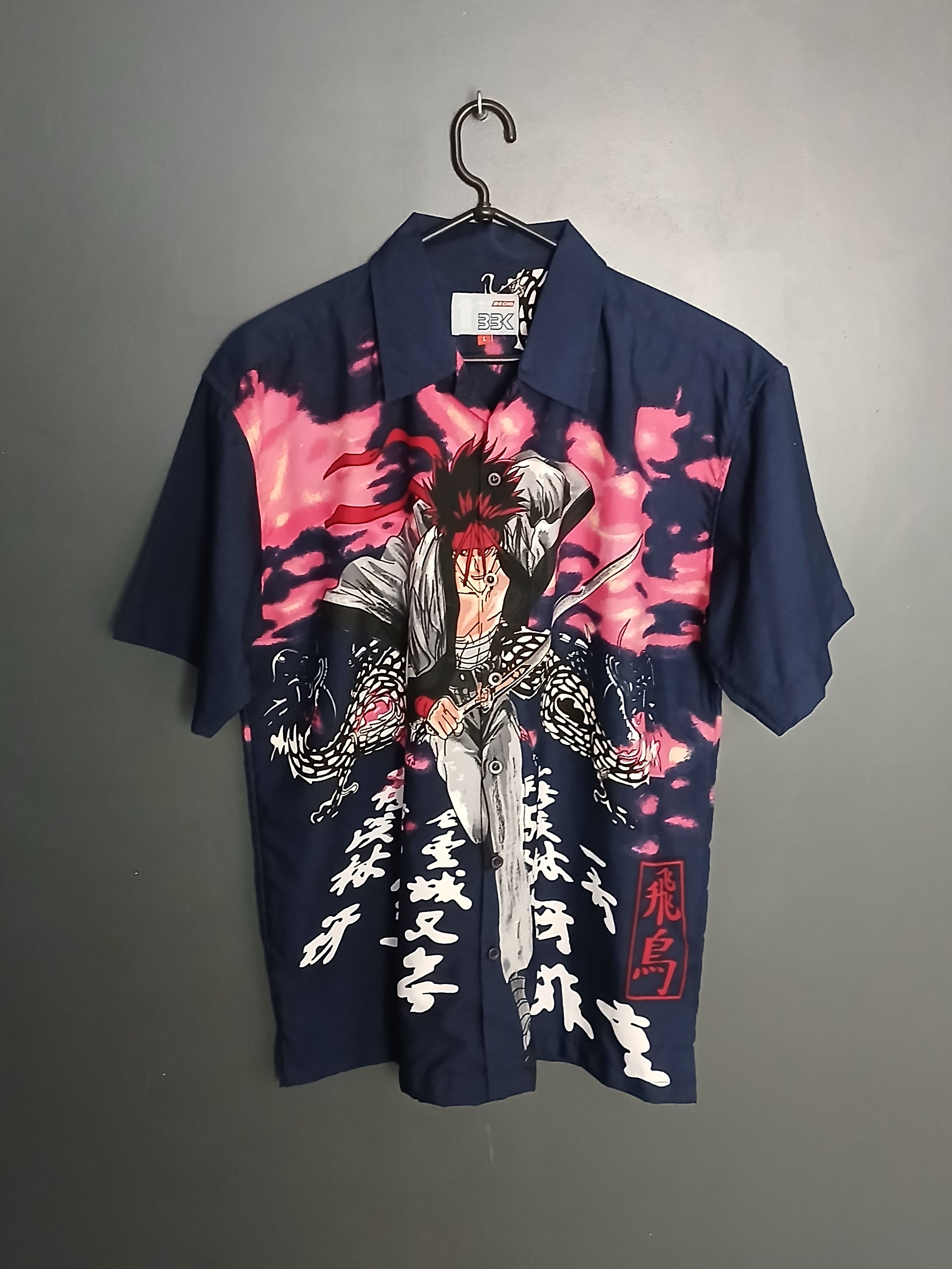 Japanese Brand Sukajan Warrior All Over Print Shirt Size US L / EU 52-54 / 3 - 1 Thumbnail