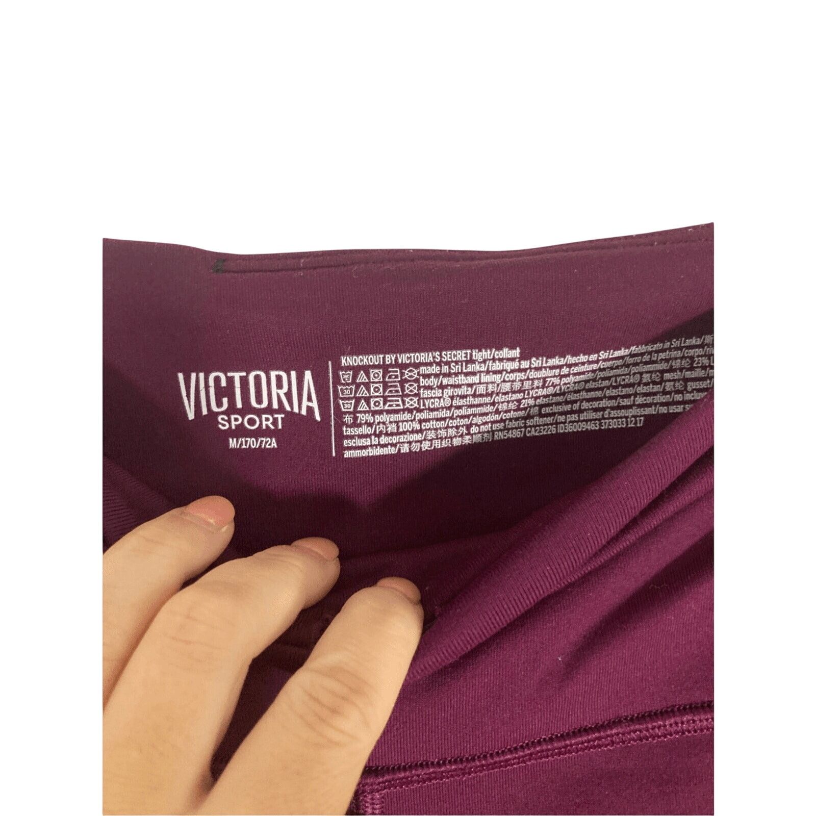 Victoria's Secret Victoria's Secret M Burgundy Mesh 7/8 Pilates Leggings Size 27" / US 4 / IT 40 - 3 Thumbnail