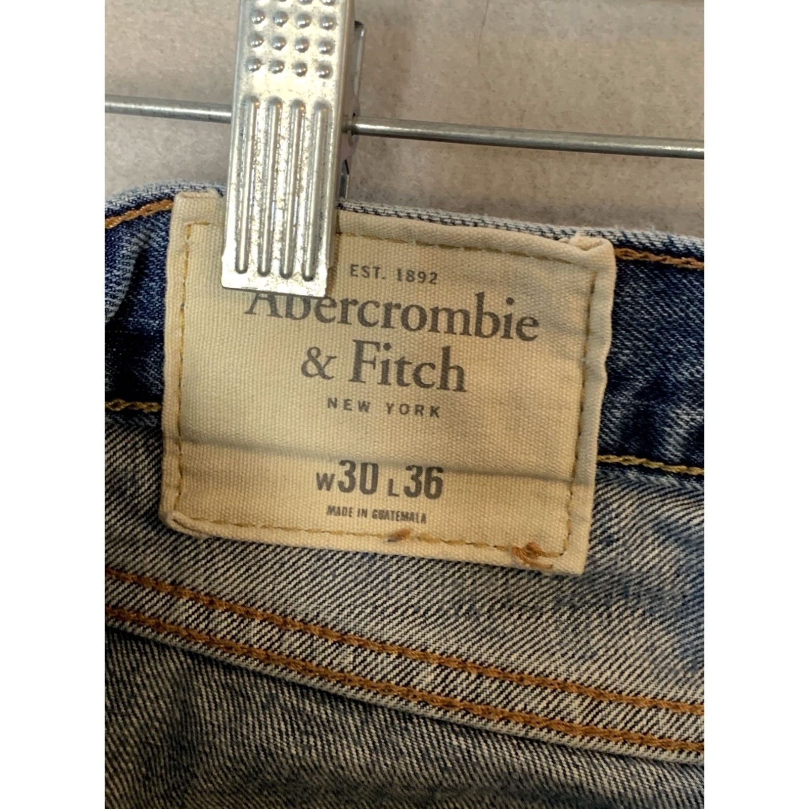 Abercrombie & Fitch VINTAGE Abercrombie & Fitch Jeans Slim Straight 30x36 Distressed Button Fly Blue Mens Regular 5-Pocket Grunge Style Retro College USA Size US 30 / EU 46 - 5 Thumbnail