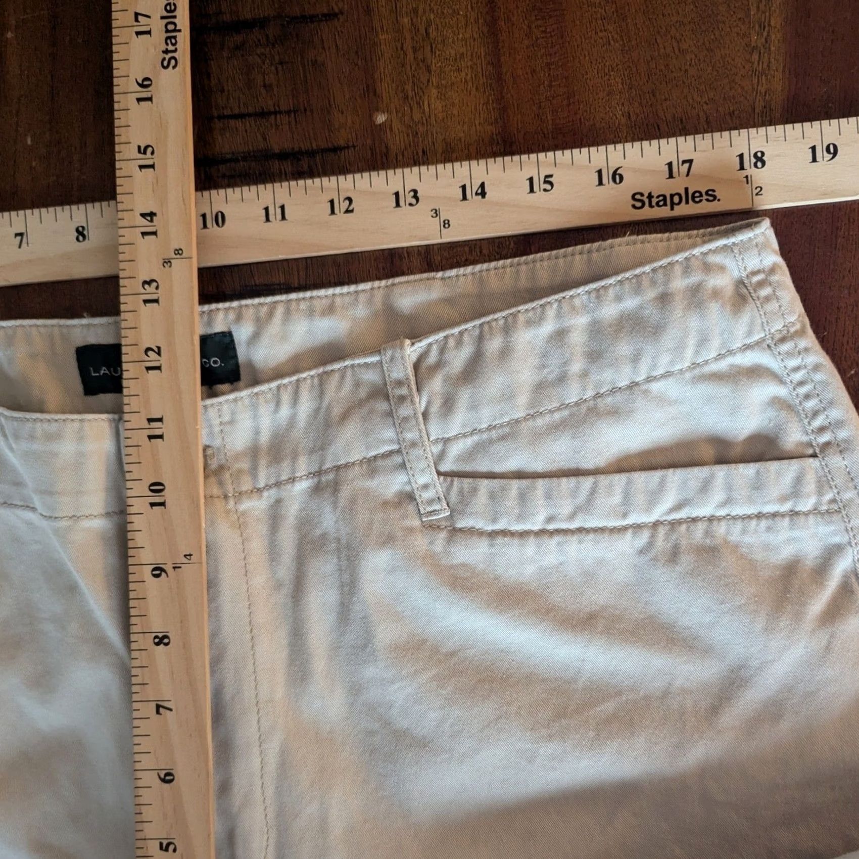 Ralph Lauren Lauren Ralph Lauren Chino Shorts Beige Cotton Twill Womens 16 Modest Minimalist Size 38" / US 16 / IT 52 - 7 Thumbnail