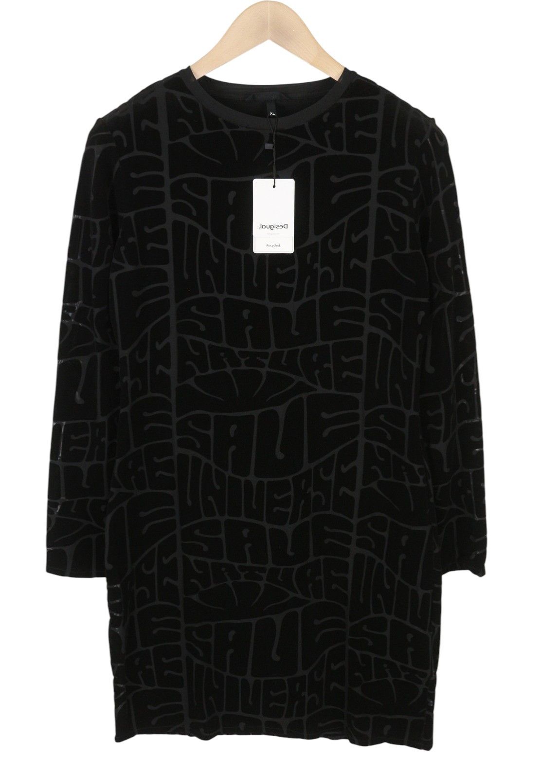 Desigual HELLEN XL Black Textured Long Sleeve Dress 89023 Size XL / US 12-14 / IT 48-50 - 4 Thumbnail