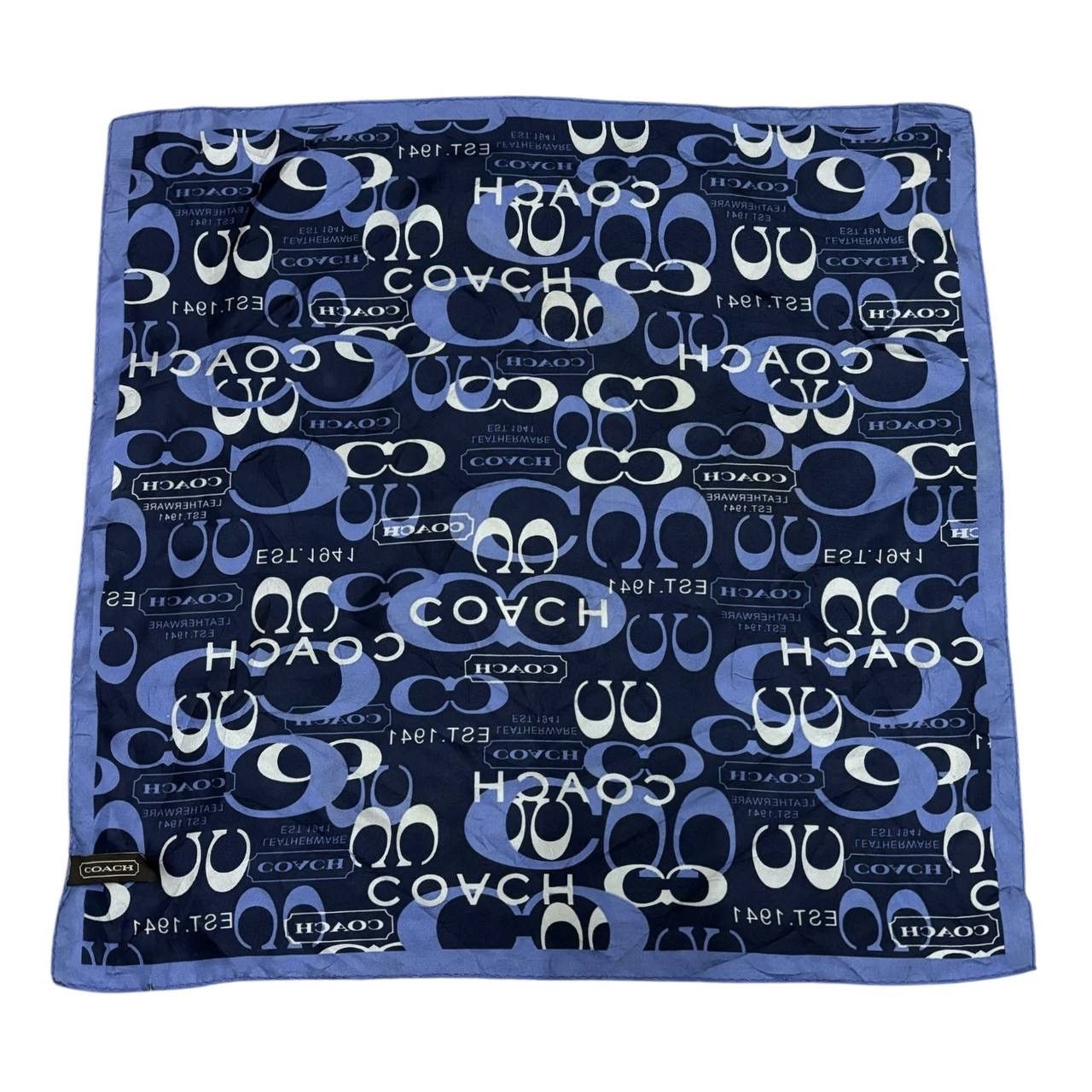 Coach Coach Signature C Silk Scarf Navy Blue Monogram Size ONE SIZE - 2 Thumbnail